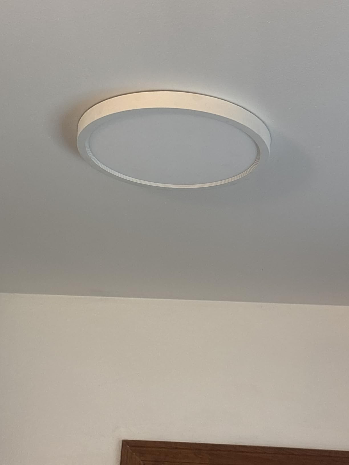 Allsmartlife LED Flush Mount Ceiling Light Fixture, 12inch 24W 2880lm CCT 3000K/4000K/6500K Thin Round Flat Panel Light Surface Mount for Kitchen, Bedroom, Laundry. Dimmable Ceiling Lamp customer photo 1