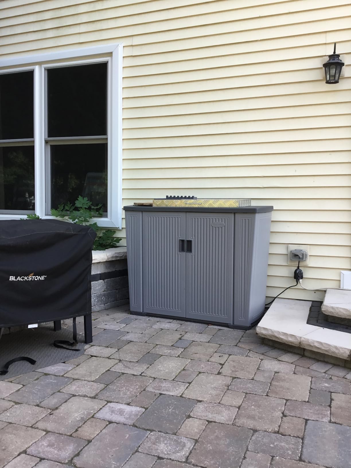 Suncast XL Outdoor Storage Cabinet, 130 Gal, Lockable, Peppercorn Gray customer photo 1
