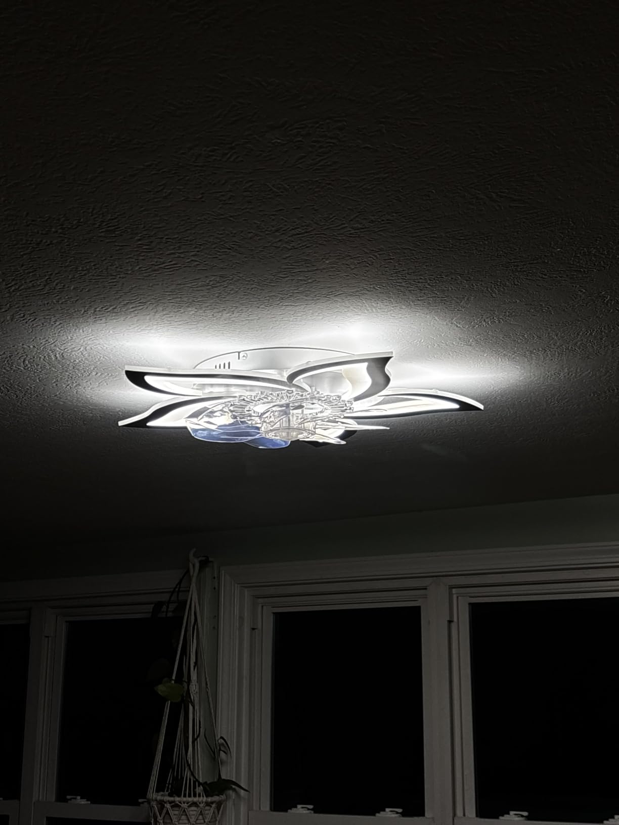 Bevenus Low Profile Ceiling Fan with Lights,110v Modern Dimmable Flower Shape, Remote Control/app Control,Timing 6 Gear Speeds Fan Ceiling Lamp. customer photo 1