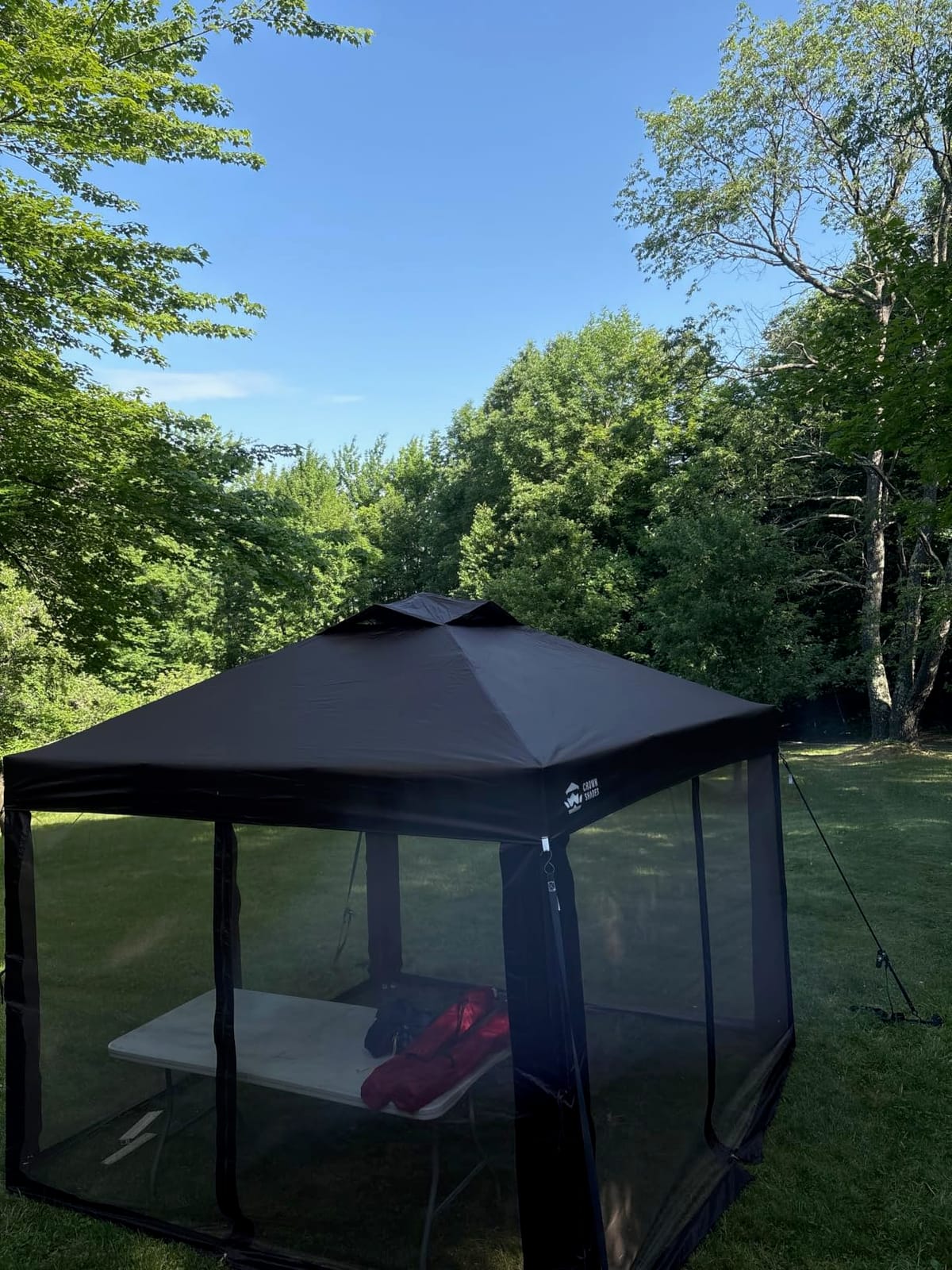 CROWN SHADES 13x13 Pop Up Gazebo, Clearance Canopy Tent,Blue & Grey customer photo 2