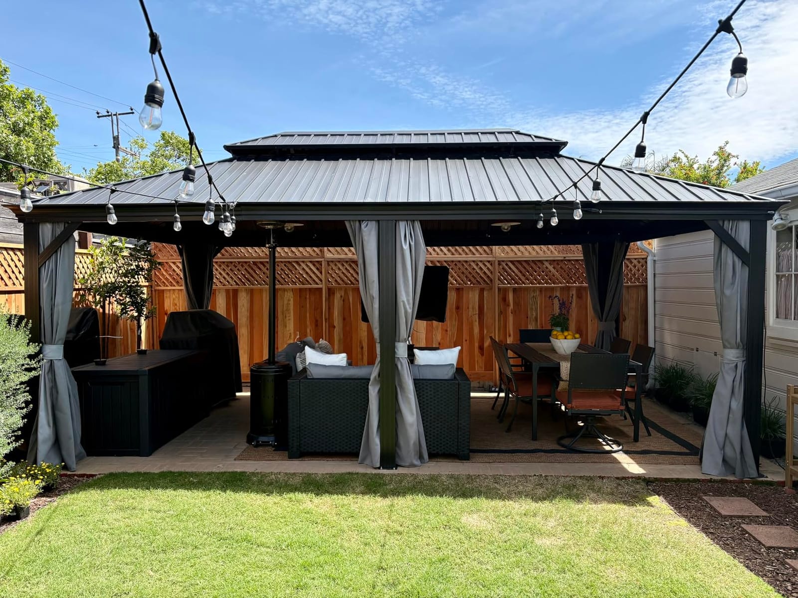 YITAHOME 10x12ft Hardtop Gazebo with Nettings and Curtains Heavy Duty customer photo 2