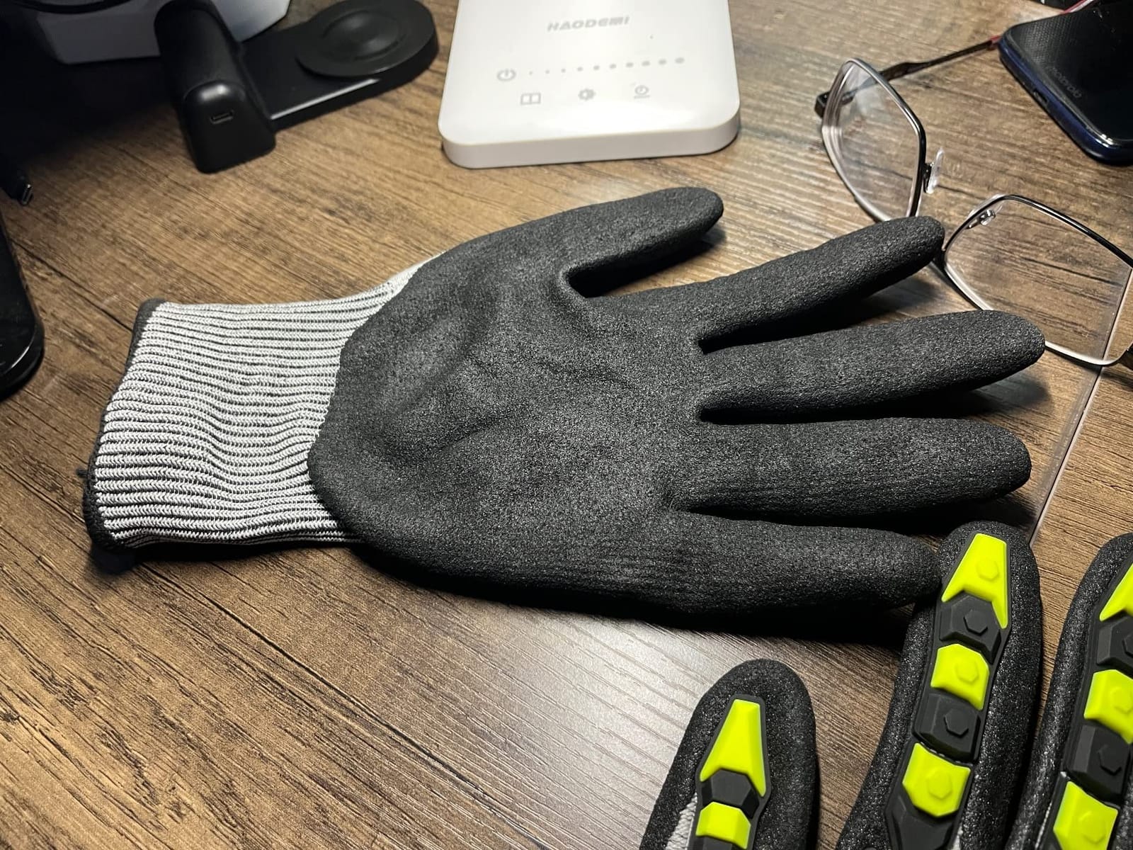 2 Pairs Safety Work Gloves,Impact Gloves for Men Women,Cut Resistant Non-Slip Heavy Duty Gloves with Nitrile Grip,Touch Screen Glove with Impact Protection for Mechanic Construction, Large customer photo 1