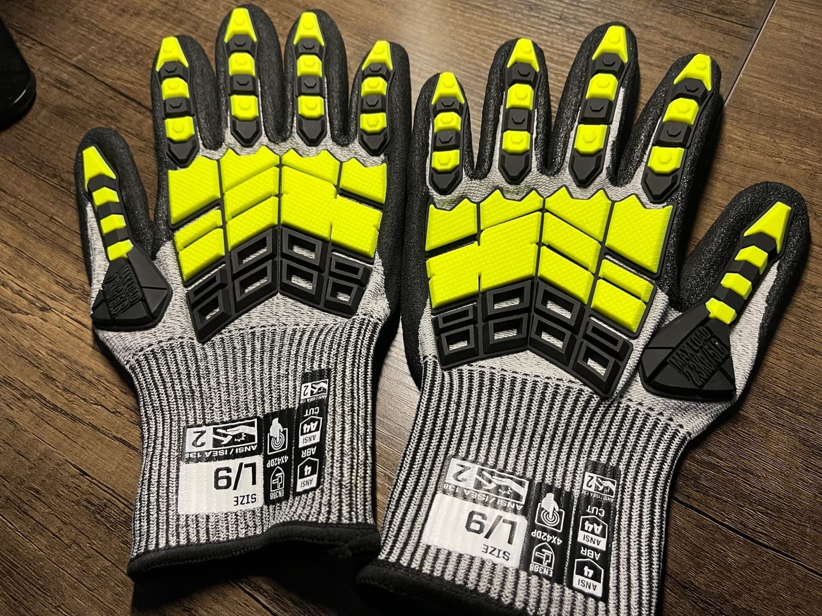 2 Pairs Safety Work Gloves,Impact Gloves for Men Women,Cut Resistant Non-Slip Heavy Duty Gloves with Nitrile Grip,Touch Screen Glove with Impact Protection for Mechanic Construction, Large customer photo 2