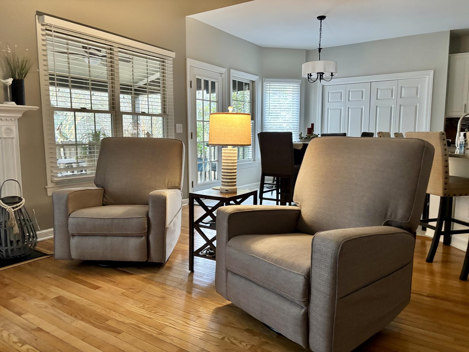 Harkawon Swivel Rocker Recliner Chair, Glider Rocker Recliner, Beige customer photo 2