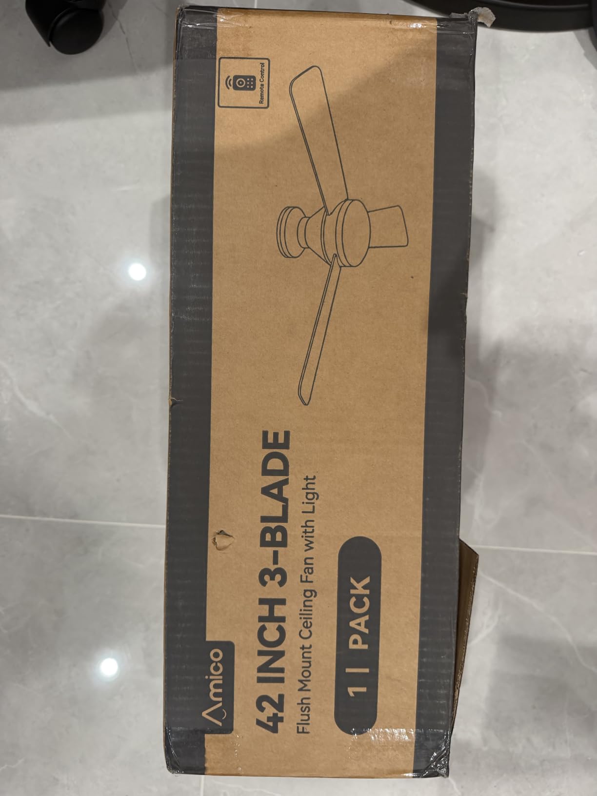 Amico 42 Inch Black Low Profile Ceiling Fans with Lights and Remote customer photo 1