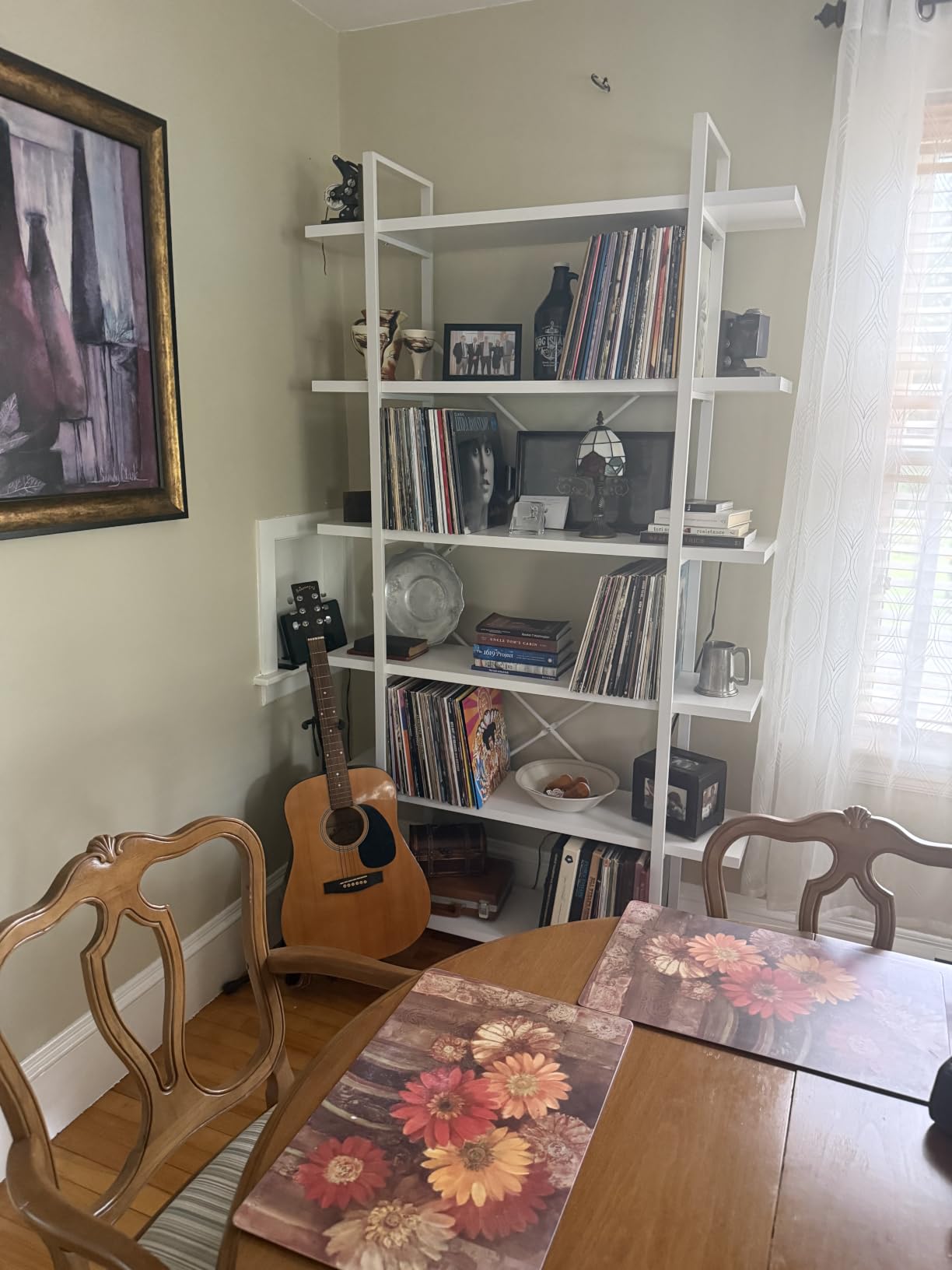 HSH Industrial 4 Tier Bookshelf, Modern Metal and Wood Bookcase, Rustic Oak customer photo 1