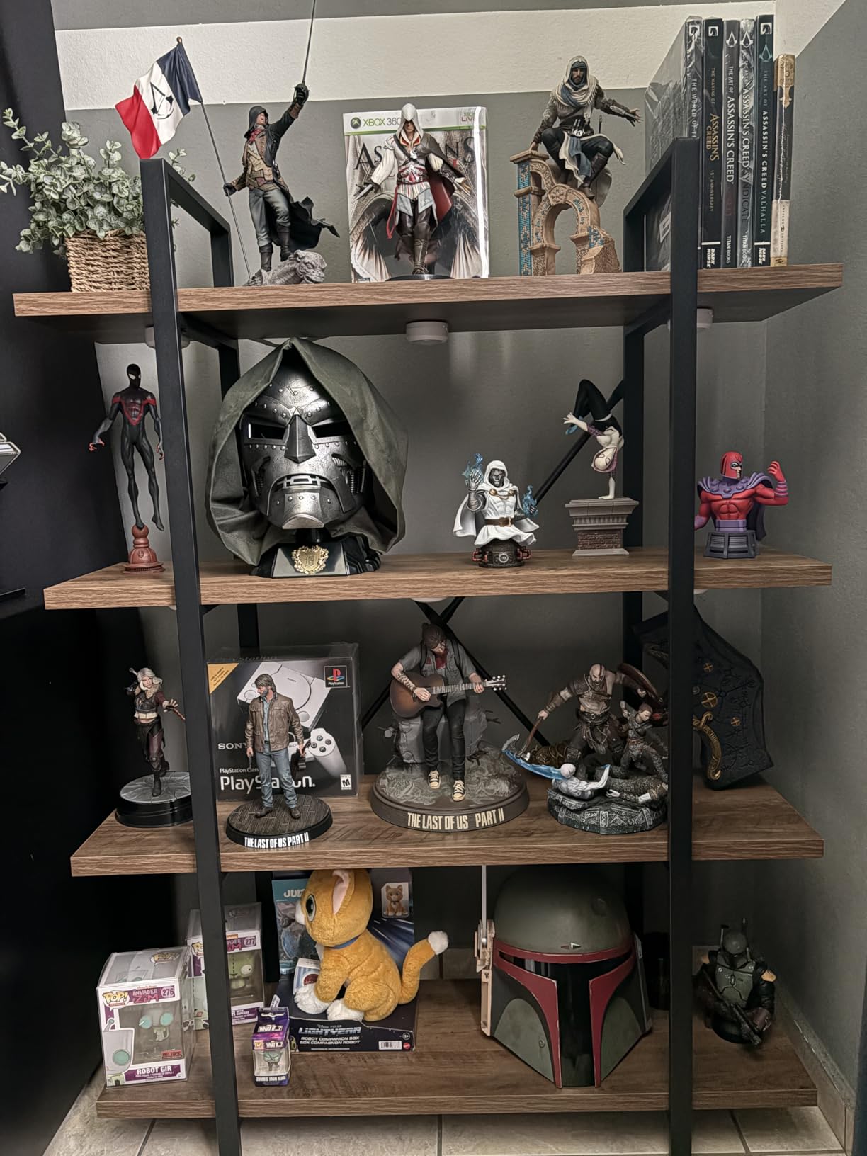 HSH Industrial 4 Tier Bookshelf, Modern Metal and Wood Bookcase, Rustic Oak customer photo 2