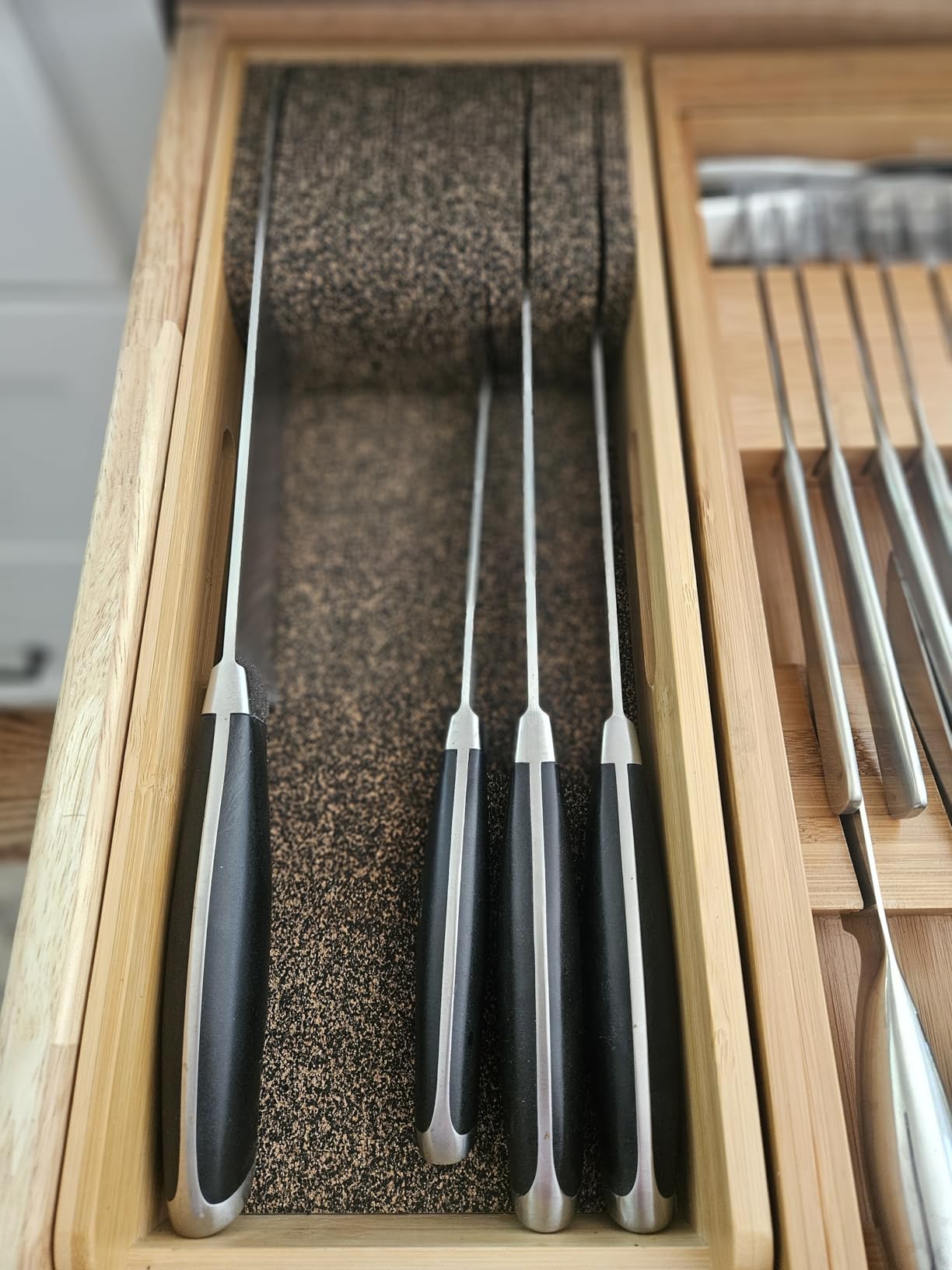 SpaceAid Knife Drawer Organizer Bamboo Insert Dock, Kitchen Steak Knives Holder Organizers Block for Drawer in Storage Organization (Small) customer photo 1