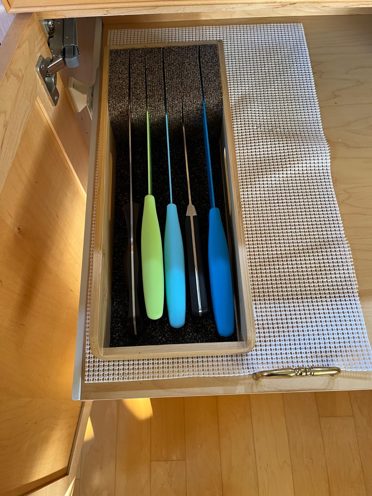 SpaceAid Knife Drawer Organizer Bamboo Insert Dock, Kitchen Steak Knives Holder Organizers Block for Drawer in Storage Organization (Small) customer photo 2