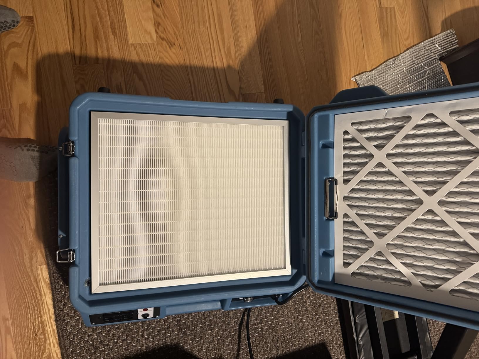 HEPA Air Scrubber with GFCI Outlets for Daisy Chain | 1/4 HP, 675 CFM, 2.2A | Water Damage Restoration, Grow Rooms | PA-600-HAS | Blue customer photo 2