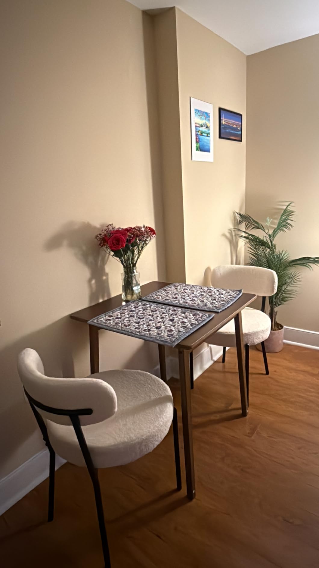 HOOBRO Bamboo Dining Table, Square Dining Table for 2, 27.6
