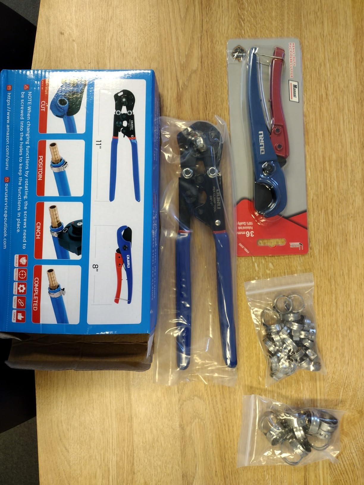 OURU PEX Crimping Tool Kit, Cinch & Remove, 3/8