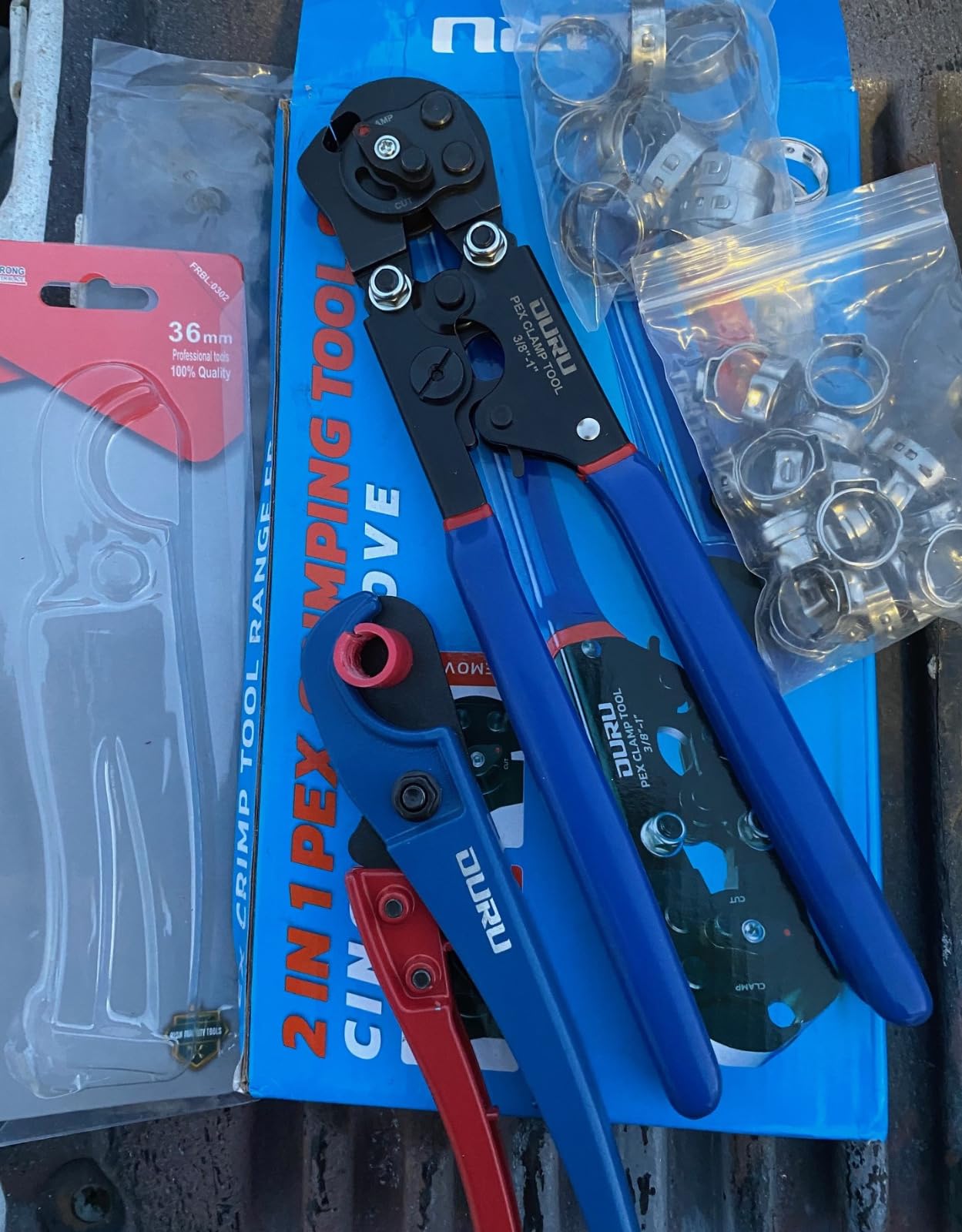 OURU PEX Crimping Tool Kit, Cinch & Remove, 3/8