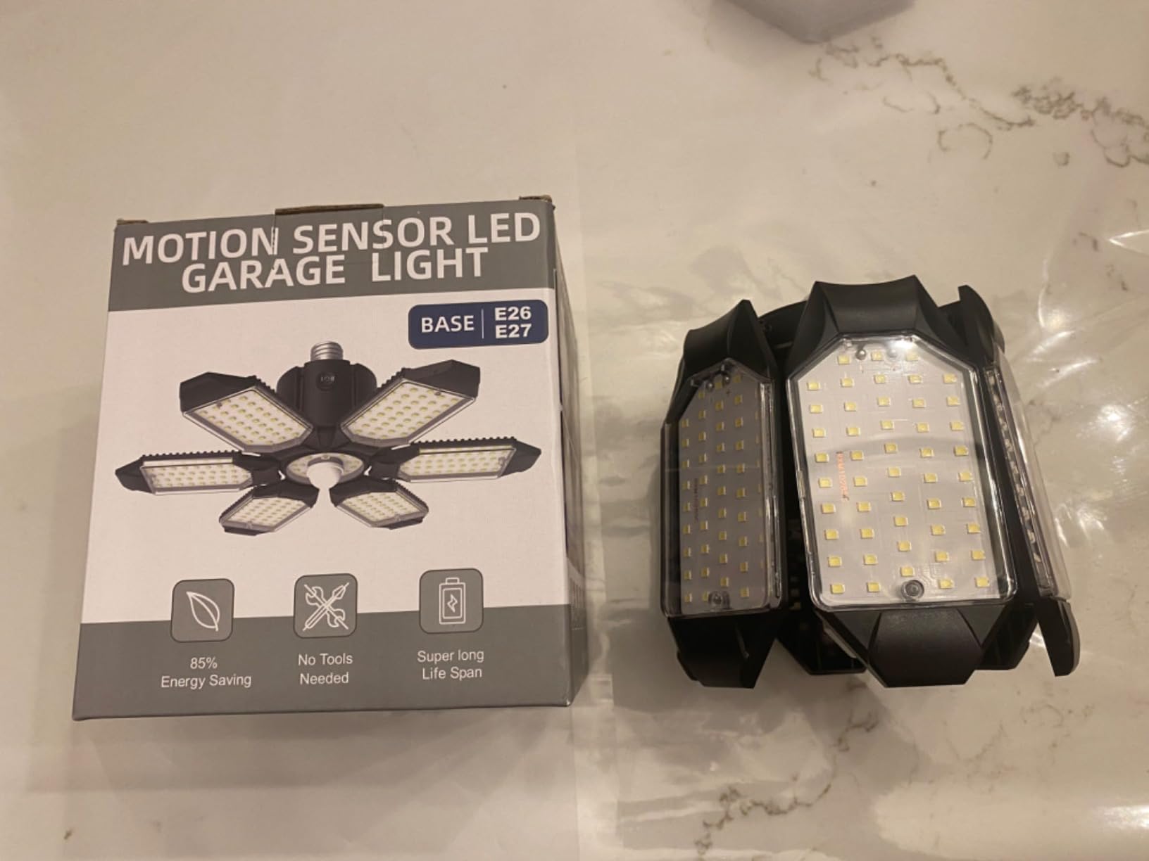 Motion Sensor Garage Light, 20000LM 200W Garage Lights Ceiling Led Motion Activated,Motion Light Indoor with Dusk to Dawn, E26/E27 Screw in Shop Light for Basement Barn Attic Warehouse customer photo 2