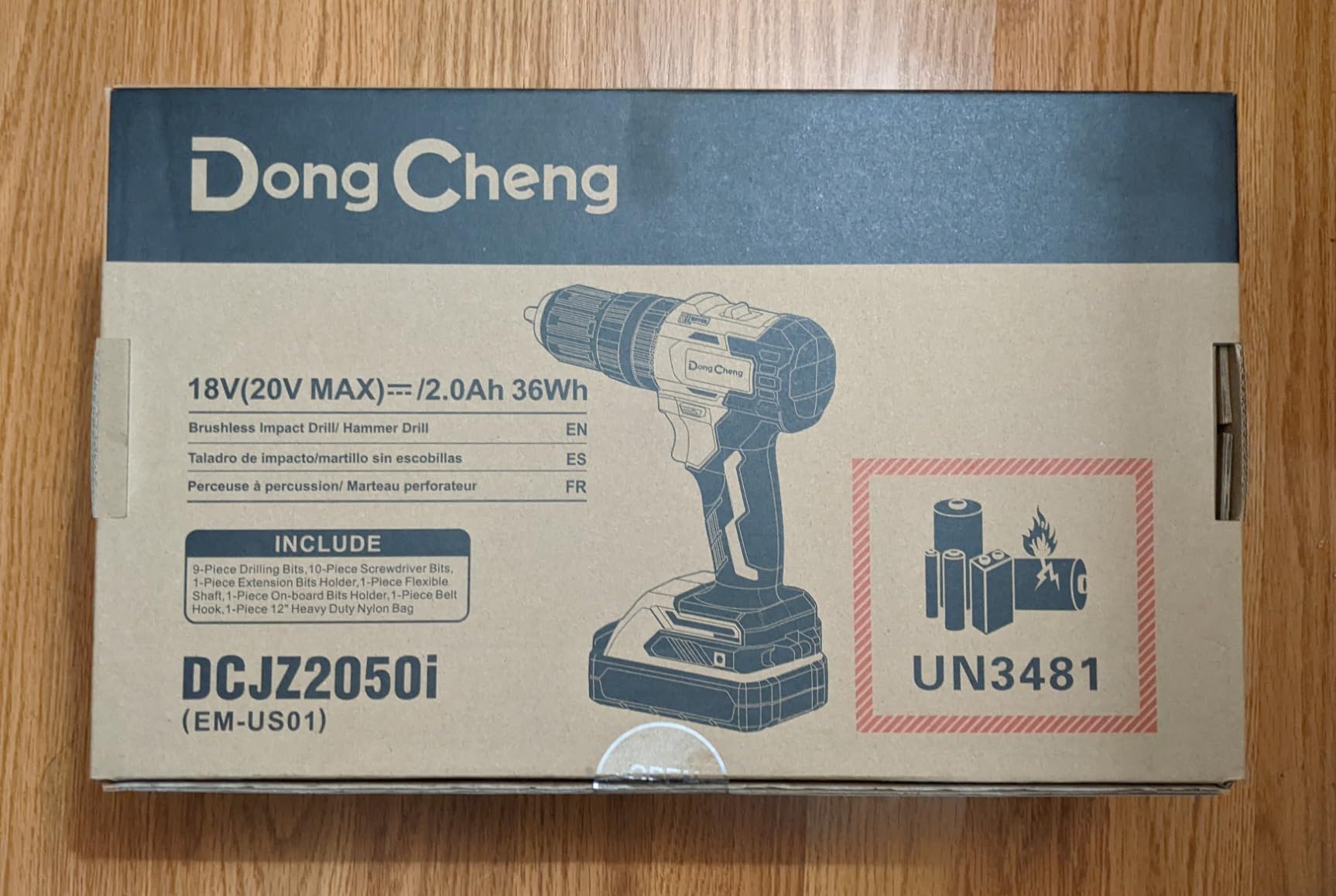Dong Cheng 20V Brushless Heavy-duty Impact Drill, 443 in-lbs, 27000 IPM, 1/2