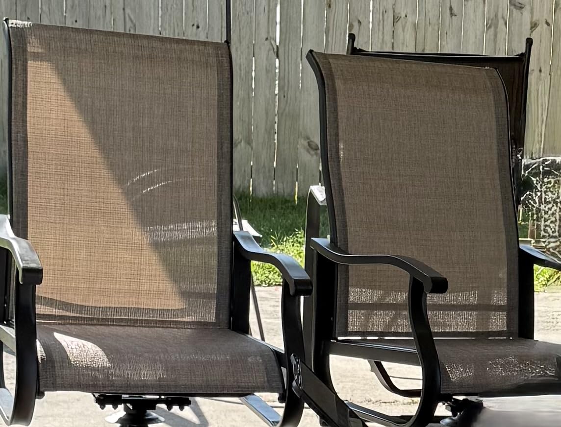 Patio Swivel Chairs Set of 2, Outdoor Rocking Dining Chairs with High Back customer photo 1