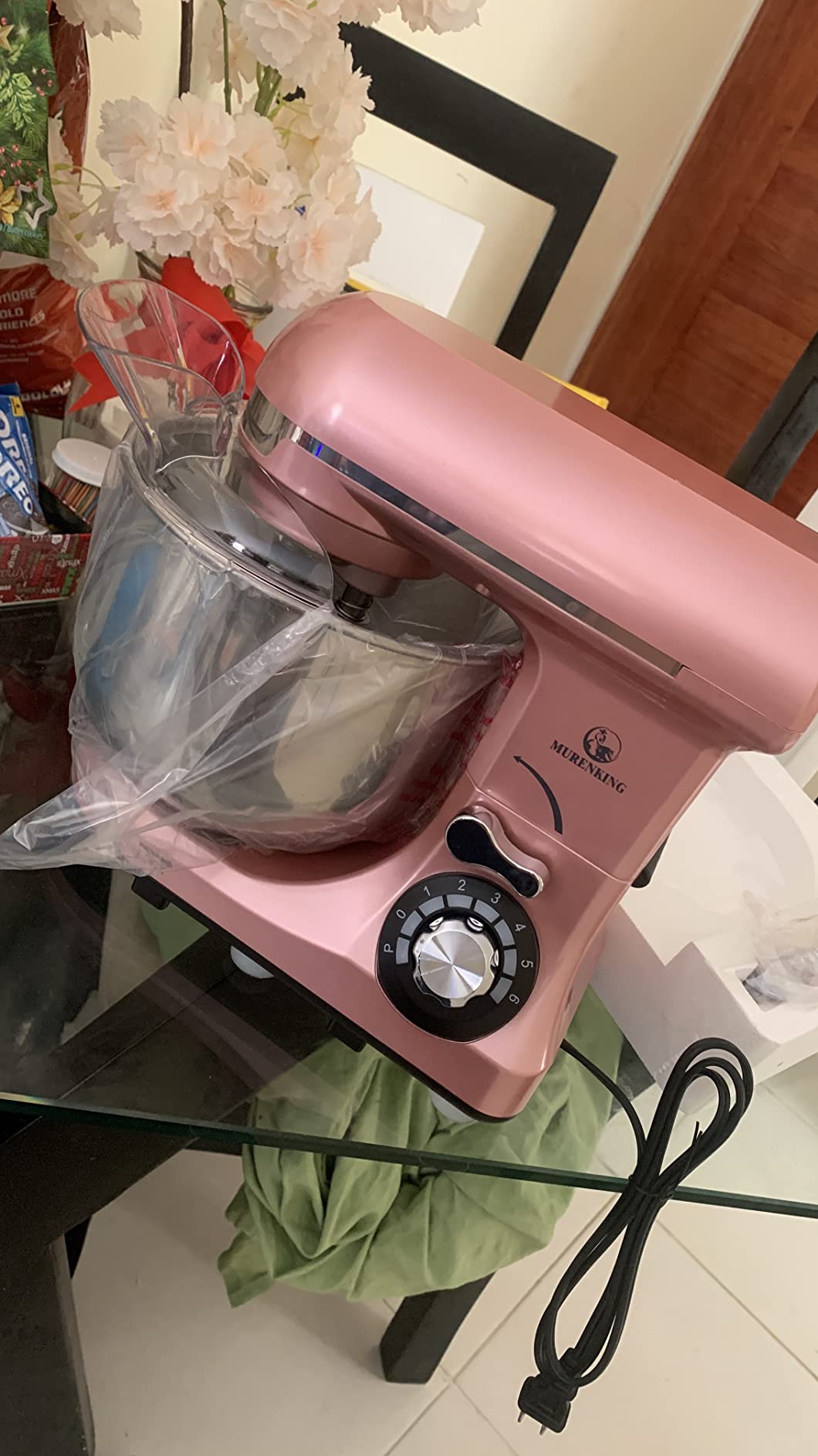 Stand Mixer 5-QT, 6+P Speed Tilt-Head Food Mixer 300W Dough Mixer with Stainless Steel Bowl,Dough Hook,Flat Beater&Whisk Electric Kitchen Mixer for Household Baking, Anti-Slip(Pearl White) customer photo 1