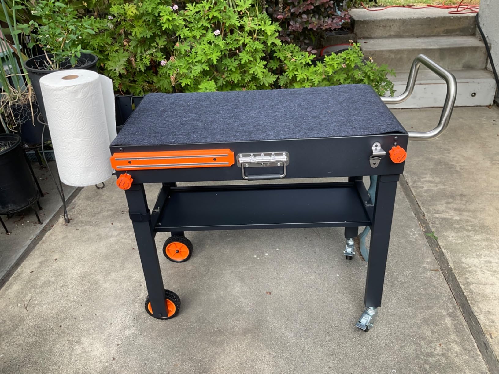 Grill Cart for Blackstone Griddle, Sturdy Grill Table, Blackstone Stand for 22 inch with Caddy, Blackstones Griddle Table with Wheels, Griddles Table Ninja Grill Stand for Tailgating, Camping customer photo 1
