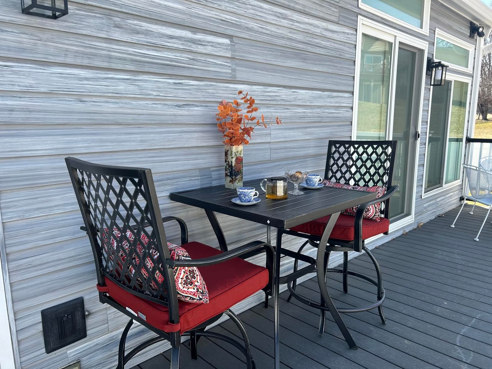 PHI VILLA Outdoor Bar Dining Set 7 Piece,Patio Bar Furniture customer photo 1