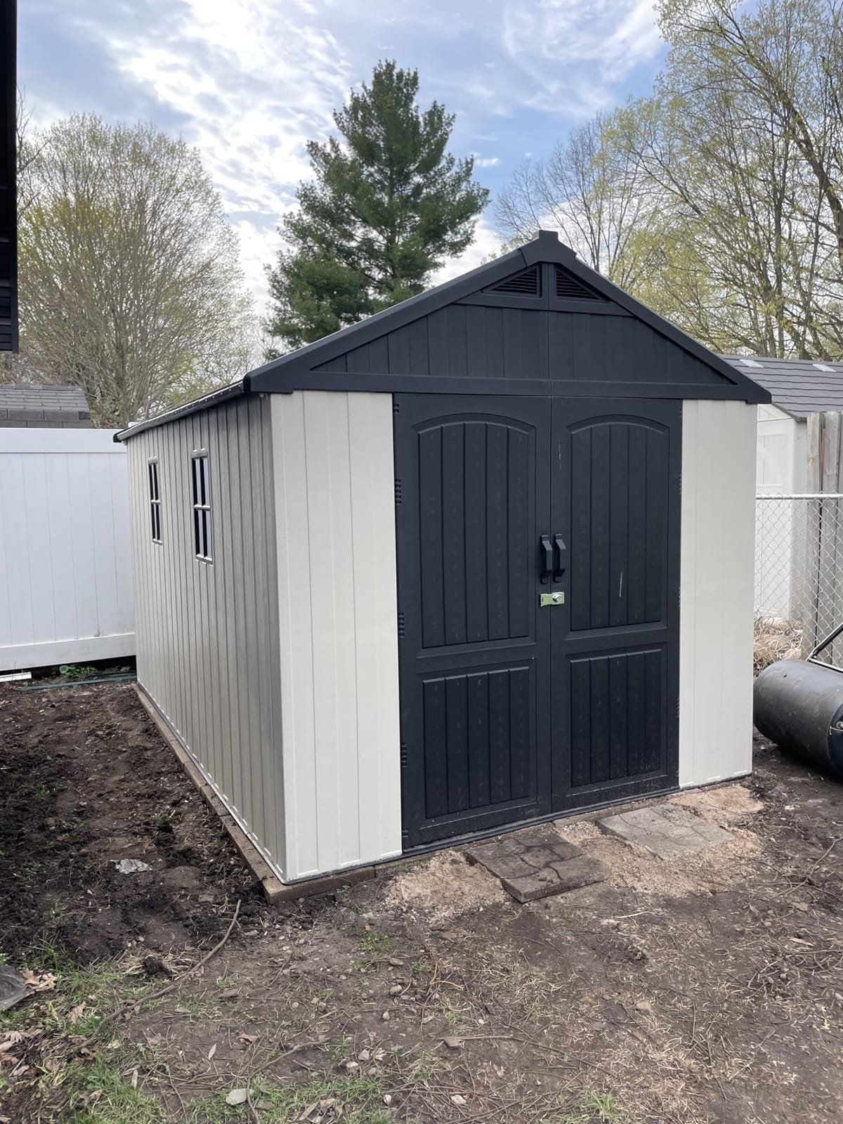 Patiowell 8x12 FT Resin Outdoor Storage Shed with Floor, Beige customer photo 2