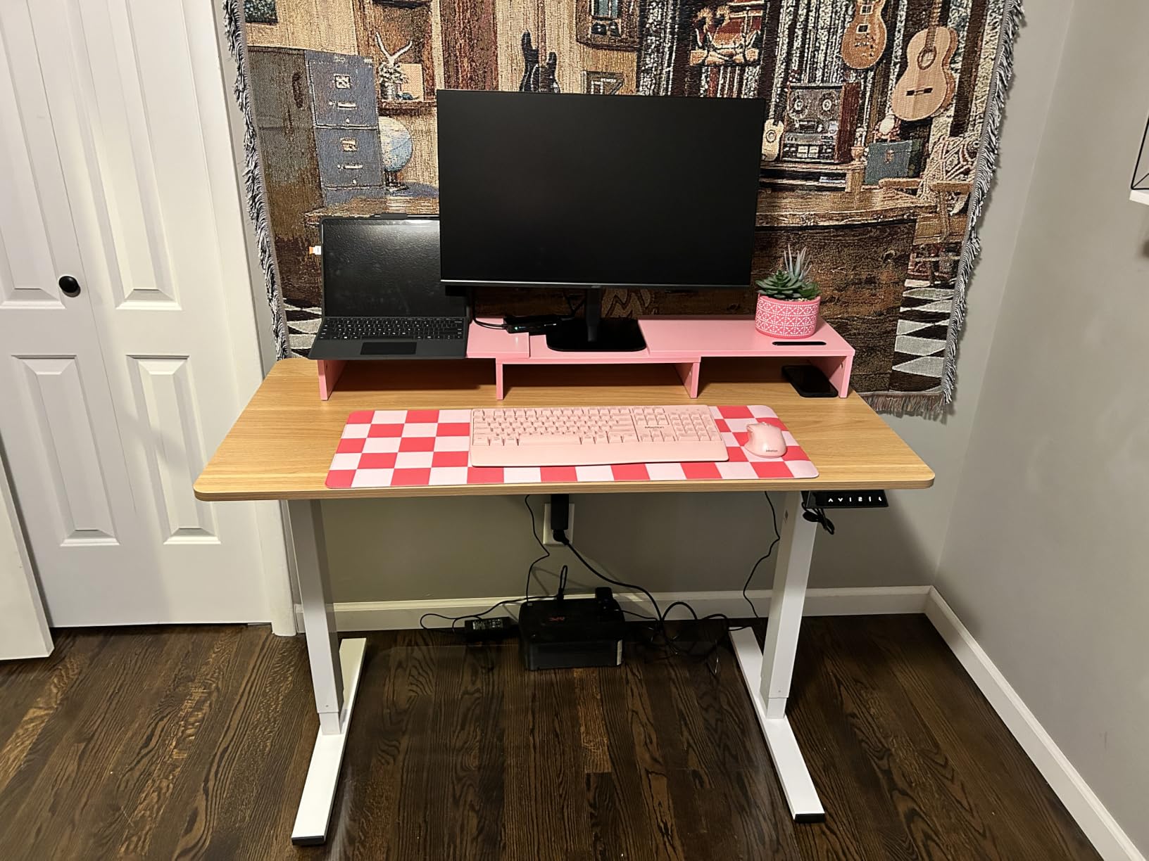 FLEXISPOT EN1 One-Piece Standing Desk, Electric Adjustable with 4 Memory Presets, 176 LBS Capacity, Stable & Quiet, Seamless Desktop for Home Office & Dual Monitors, 60