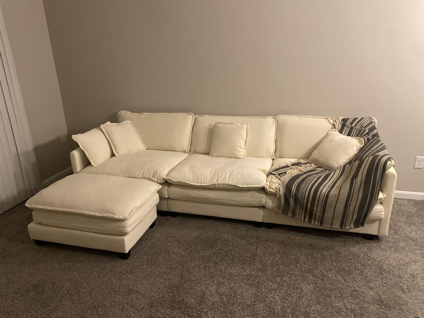 Ihanherry Cloud Sofa 77 Inch Loveseat, Modern Sectional Couch, 2-Seats Sofa for Living Room Bedroom and Apartment, Comfy Double Layer Upholstered Seat Cushion, Breathable Chenille Fabric, Beige customer photo 2