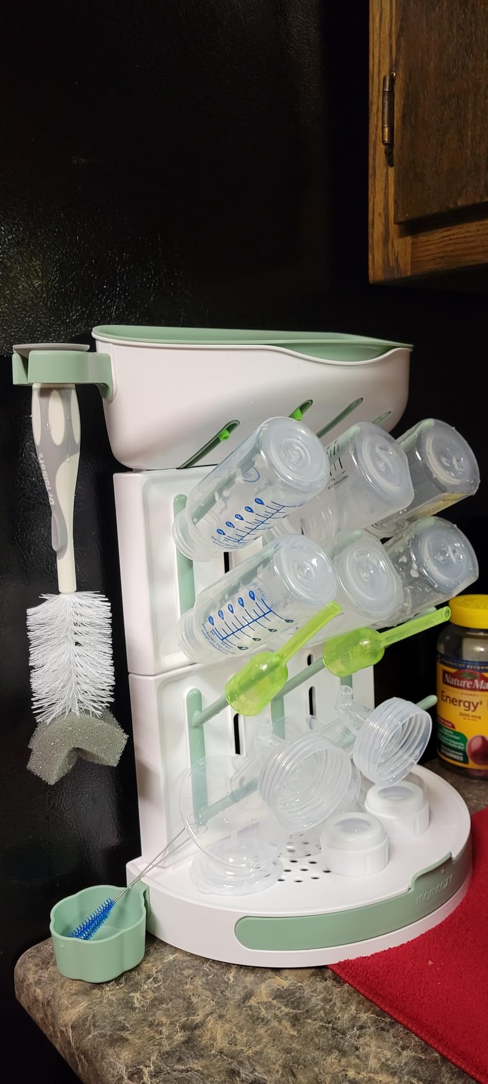 Momcozy Baby Bottle Drying Rack, 18 Bottles Vertical Space Saving customer photo 2