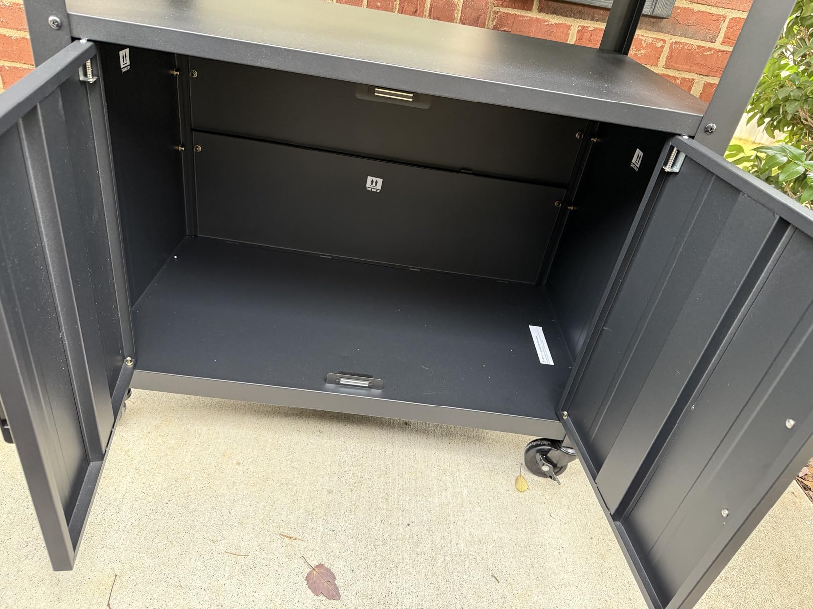 Feasto Outdoor Grill Cart w/Storage Cabinet, Stainless Steel Top, Black customer photo 2