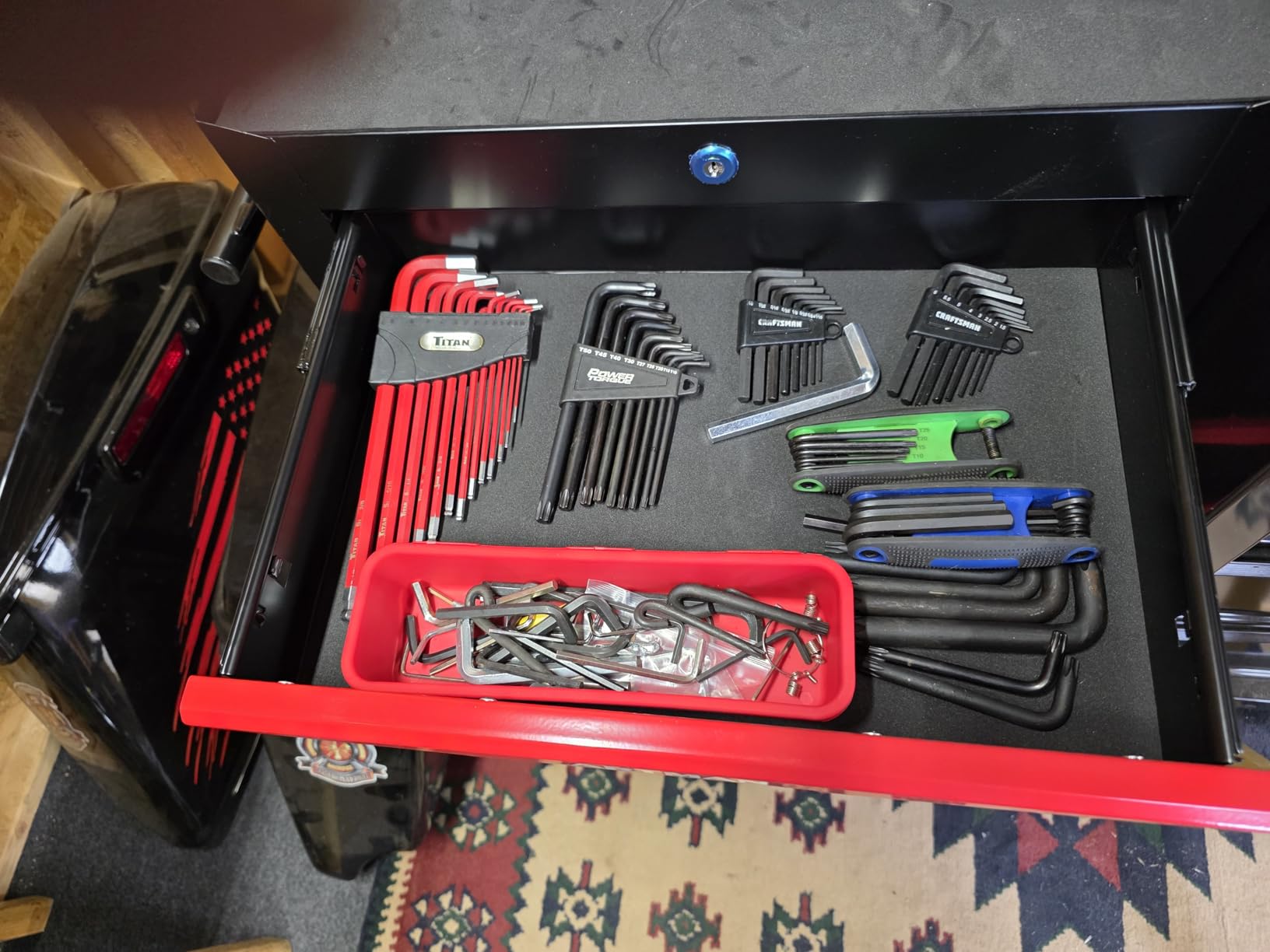 7 Drawers Rolling Tool Chest with Wheels, Stainless Steel Countertop Multifunctional Tool Storage Cart, Drawer Rolling Trolley Organizer Tool Box for Garage,Workshop (Black) customer photo 2