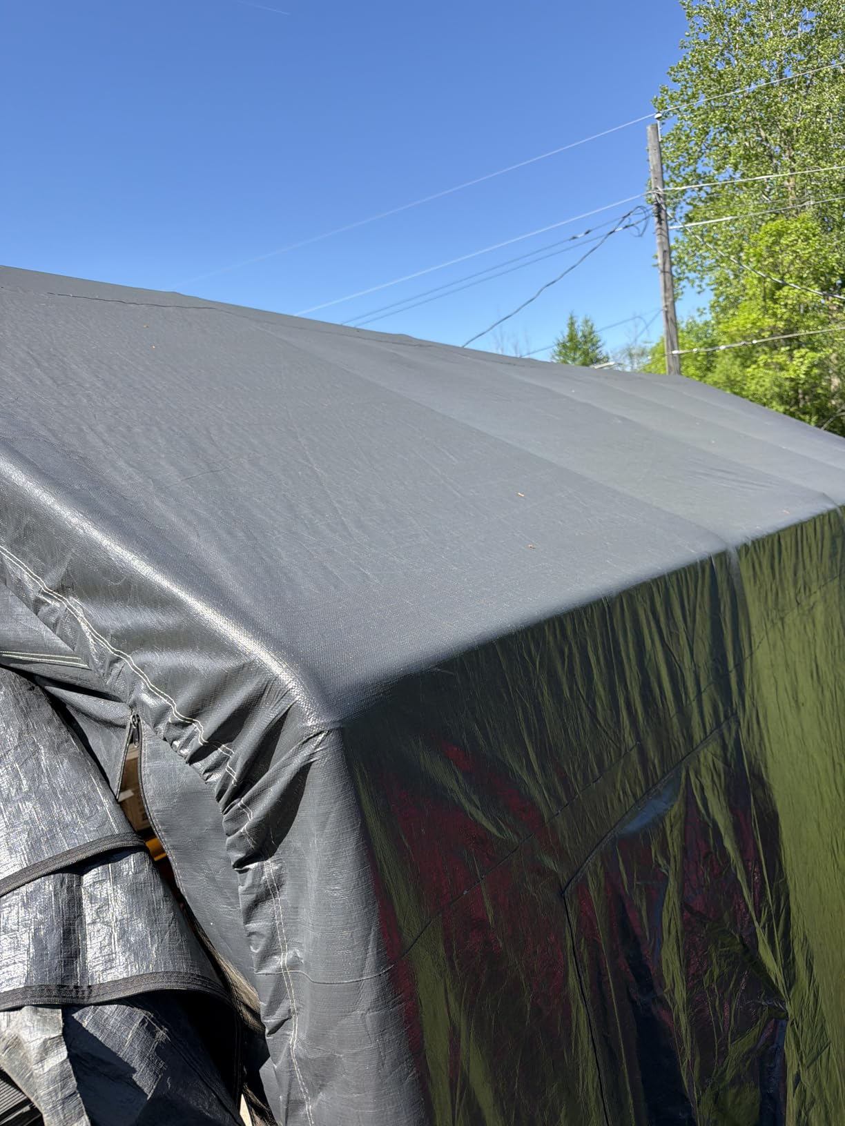 ADVANCE OUTDOOR Heavy Duty 10X20 ft Carport Outdoor Patio Portable Canopy Storage Shelter Shed with 2 Rolled up Zipper Doors & Vents for Snowmobile Garden Tools, Beige customer photo 2