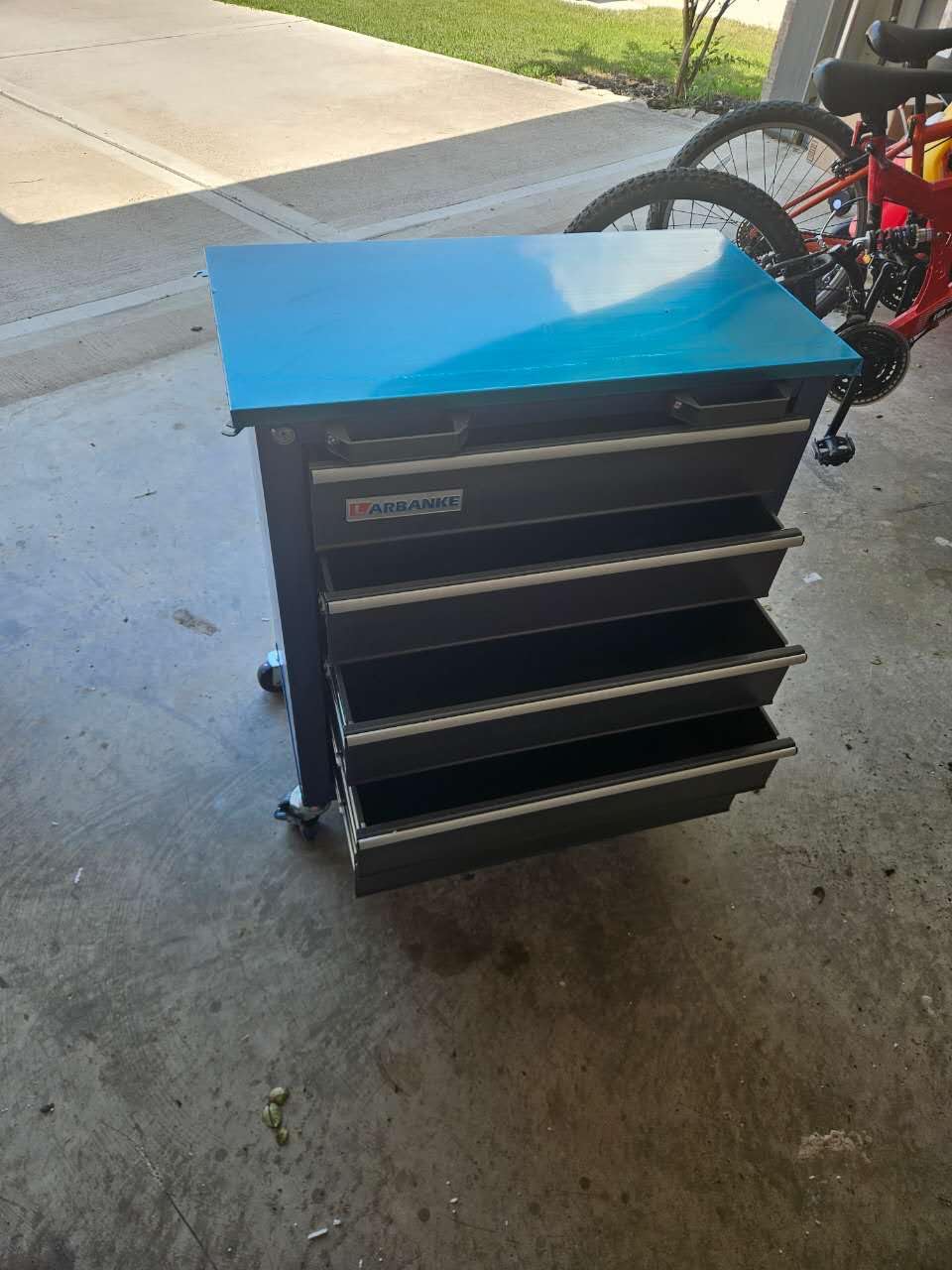 LARBANKE 5-Drawer Rolling Tool Chest with Stainless CounterTop,Tool Chest with Keyed Locking System, with Wheels and Foot Pads,Rolling Tool Cabinet with Drawer Liners,Unique Link Buckle for Connecting customer photo 1