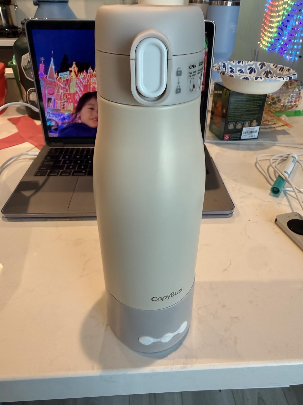 Portable Bottle Warmer for Travel, 12 Oz Milk Warmer for Breastmilk Formula Water, 3 Mins Fast Heating, Long Battery Life, 5 Levels Smart Temp Control, Ideal for Night Feeding, Travel, Car customer photo 1
