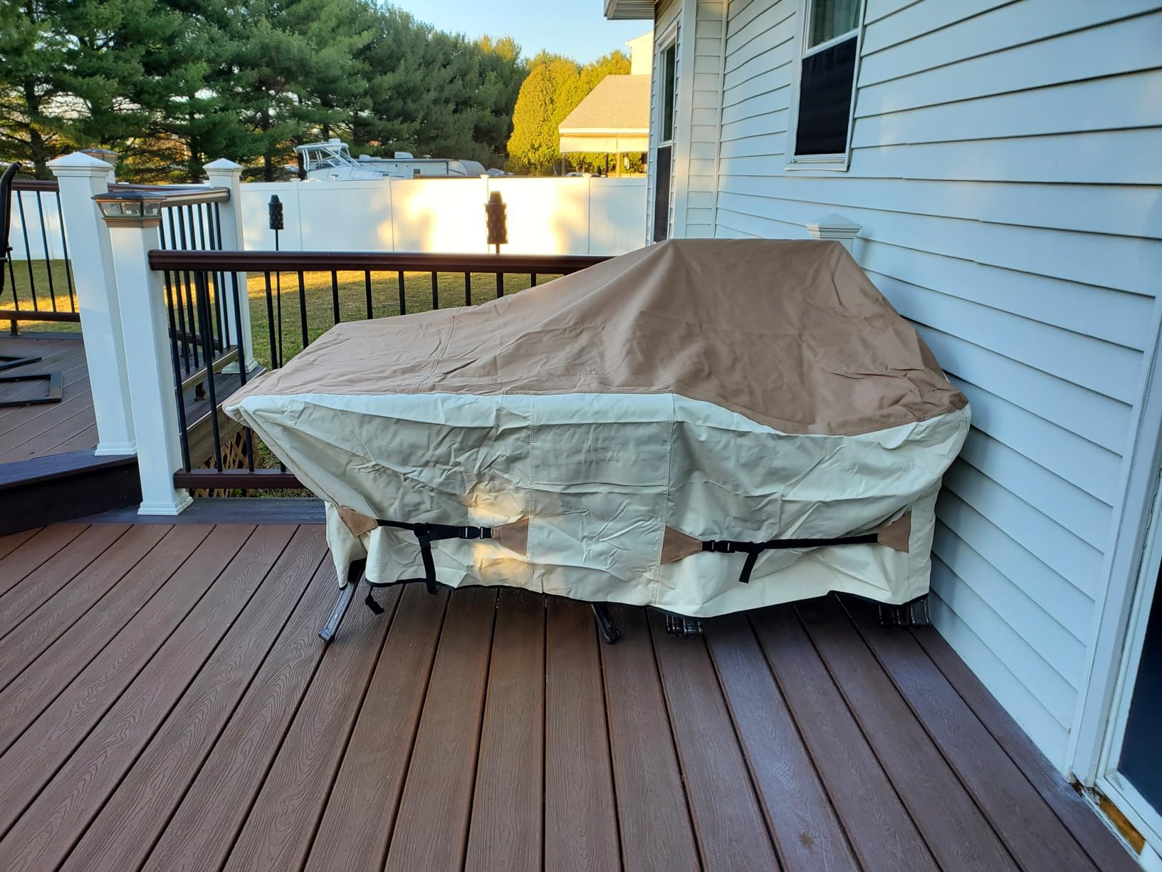 Porch Shield Waterproof Rectangular Patio Table Cover 108 x 60 inch, Black customer photo 1