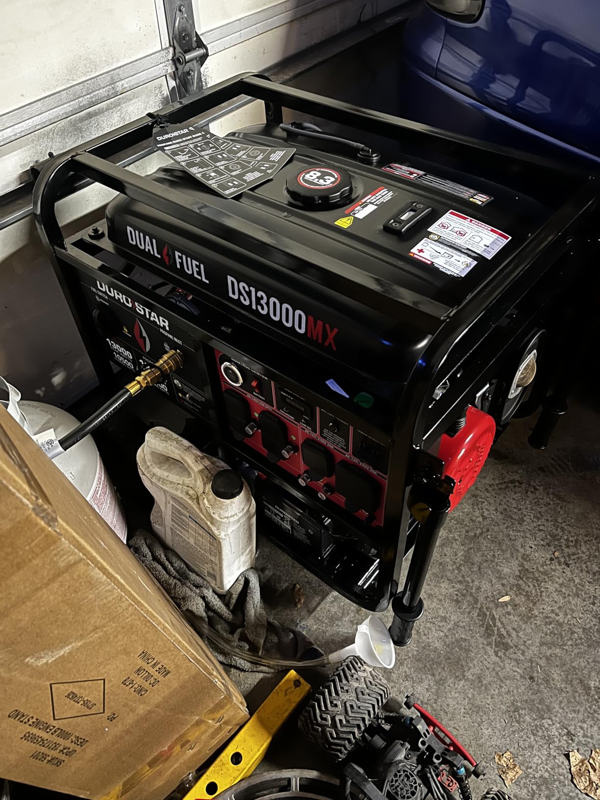 DuroStar DS13000MXT 13,000-Watt 500cc Tri Fuel Portable Generator - Gas, Propane & Natural Gas, Remote Electric Start, Whole Home Power Backup, Transfer Switch Ready, RV & Emergency Ready customer photo 2