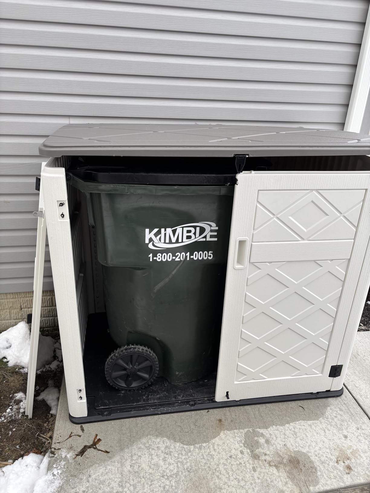 KINYING Outdoor Storage Shed,57 Cu.ft Vertical Outdoor Storage Cabinet Waterproof, Outdoor Resin Tool Shed for Patio Furniture, Garden Tools, Pool Accessories, Lawn Mower(Coffee Color) customer photo 1