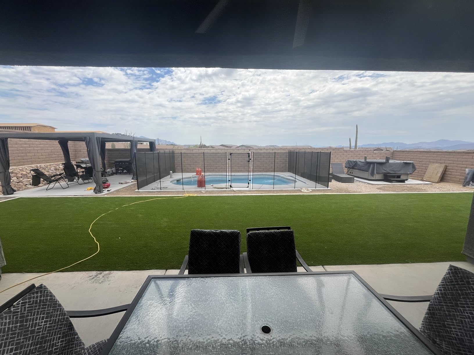 Domi Outdoor Pergola 10' x 12', Aluminum Louvered Pergola with Adjustable Louvers, Full Aluminum Frame, Built-in Gutter System, Modern Patio Gazebo for Deck Garden Patio, Brown customer photo 2