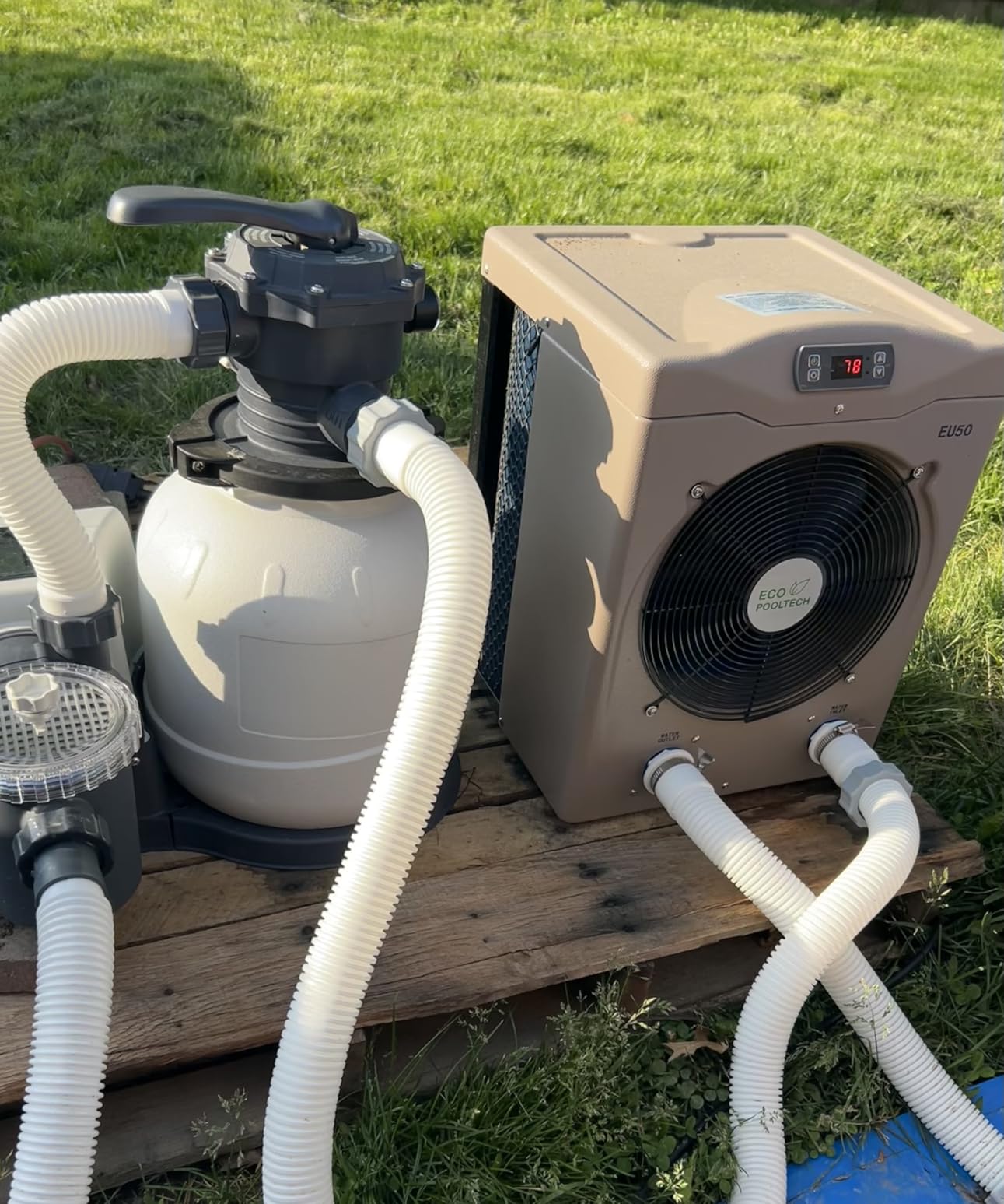 ECOPOOLTECH Swimming Pool Heater, Pool Heat Pump, Smart WiFi Control, Fits 8/11/15 Foot Pools, Electric Heat Pump Pool Heaters, Pool Warmer for Above groung and inground Pools (7000 Gallons) customer photo 1