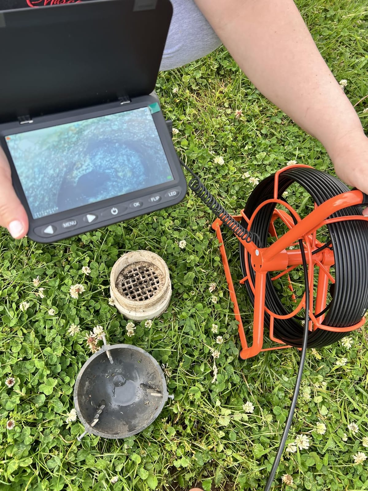 [ChoosePRO®] HD1080P 18mm Sewer Camera 7'' w/1s Twist-Unlock System, DVR-32GB, 0.64'' Thicker Reel, 5000mAh 100FT Marked Cable, Plumbing Pipe Inspection Camera for Drain & Sewer Inspection customer photo 1