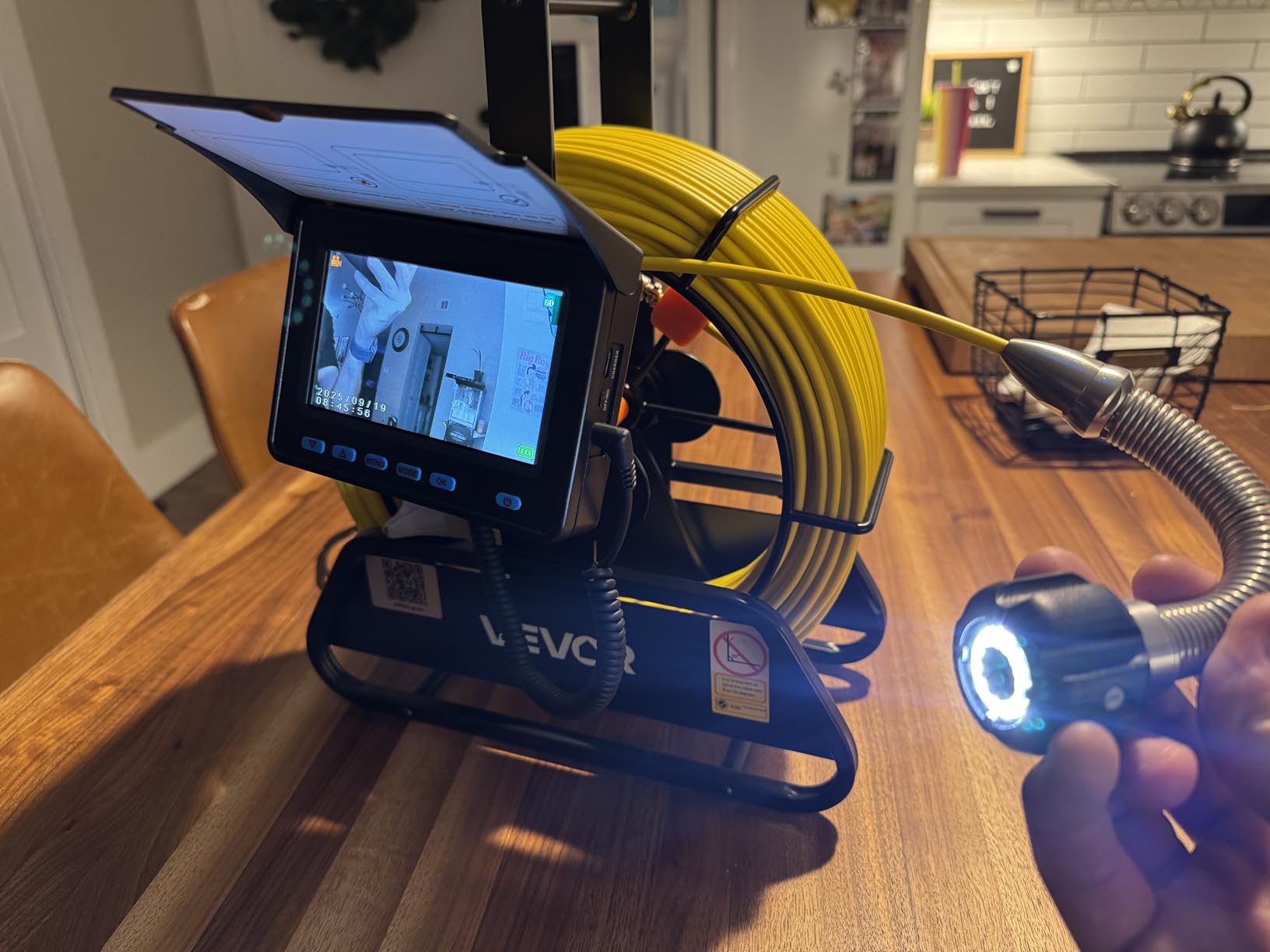 VEVOR Sewer Camera, 164 ft/50m, Self-Leveling Drain Inspection Camera with 4.3