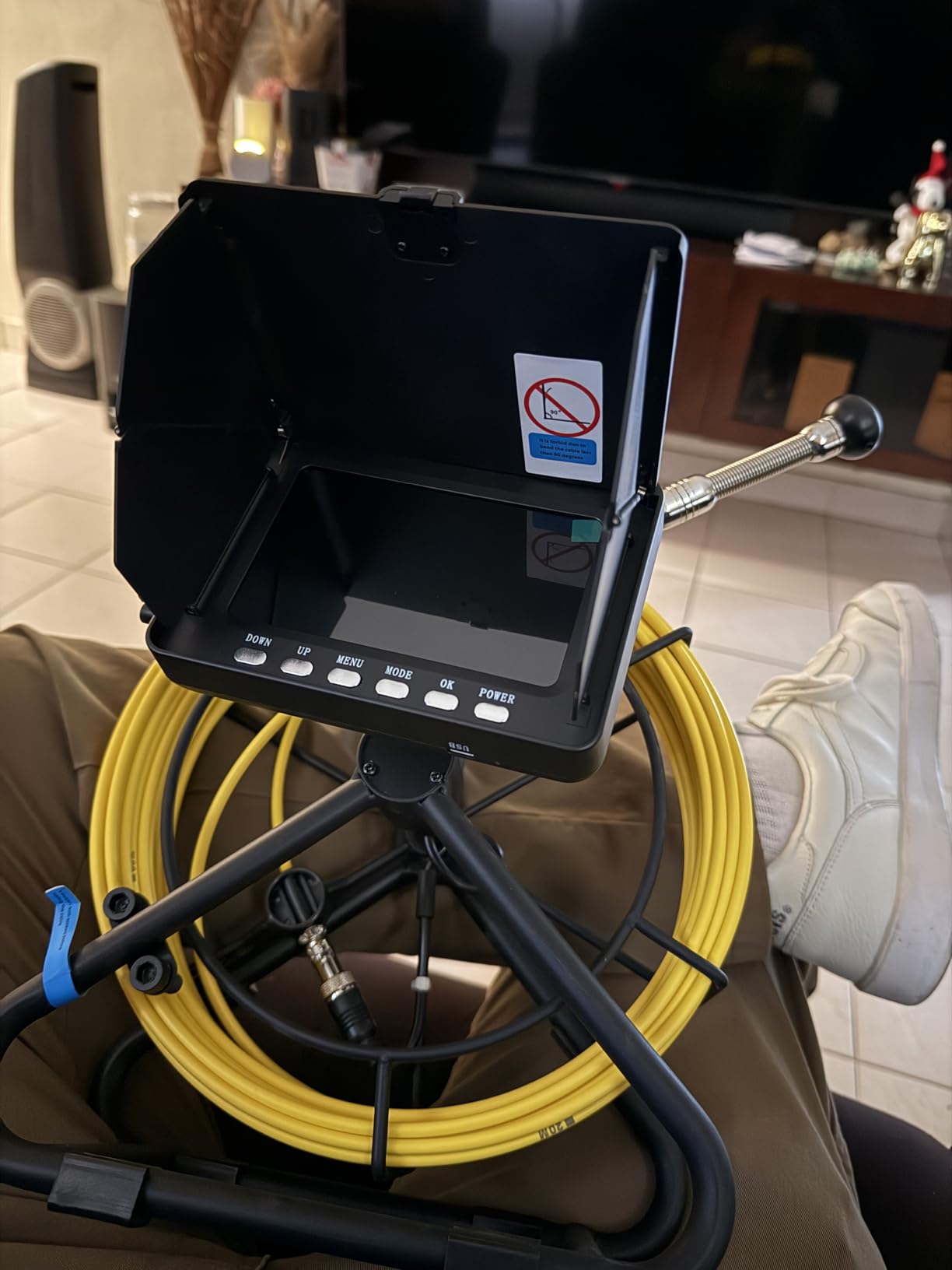 Sewer Camera 100FT, 5'' HD 1080P w/DVR-32GB Pipe Inspection Camera 5000mAh customer photo 2
