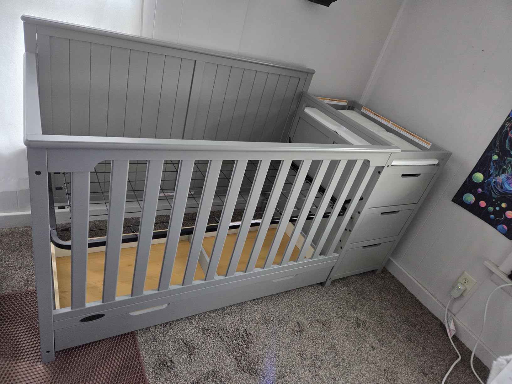 Graco Hadley 5-in-1 Convertible Crib & Changer, Driftwood customer photo 1