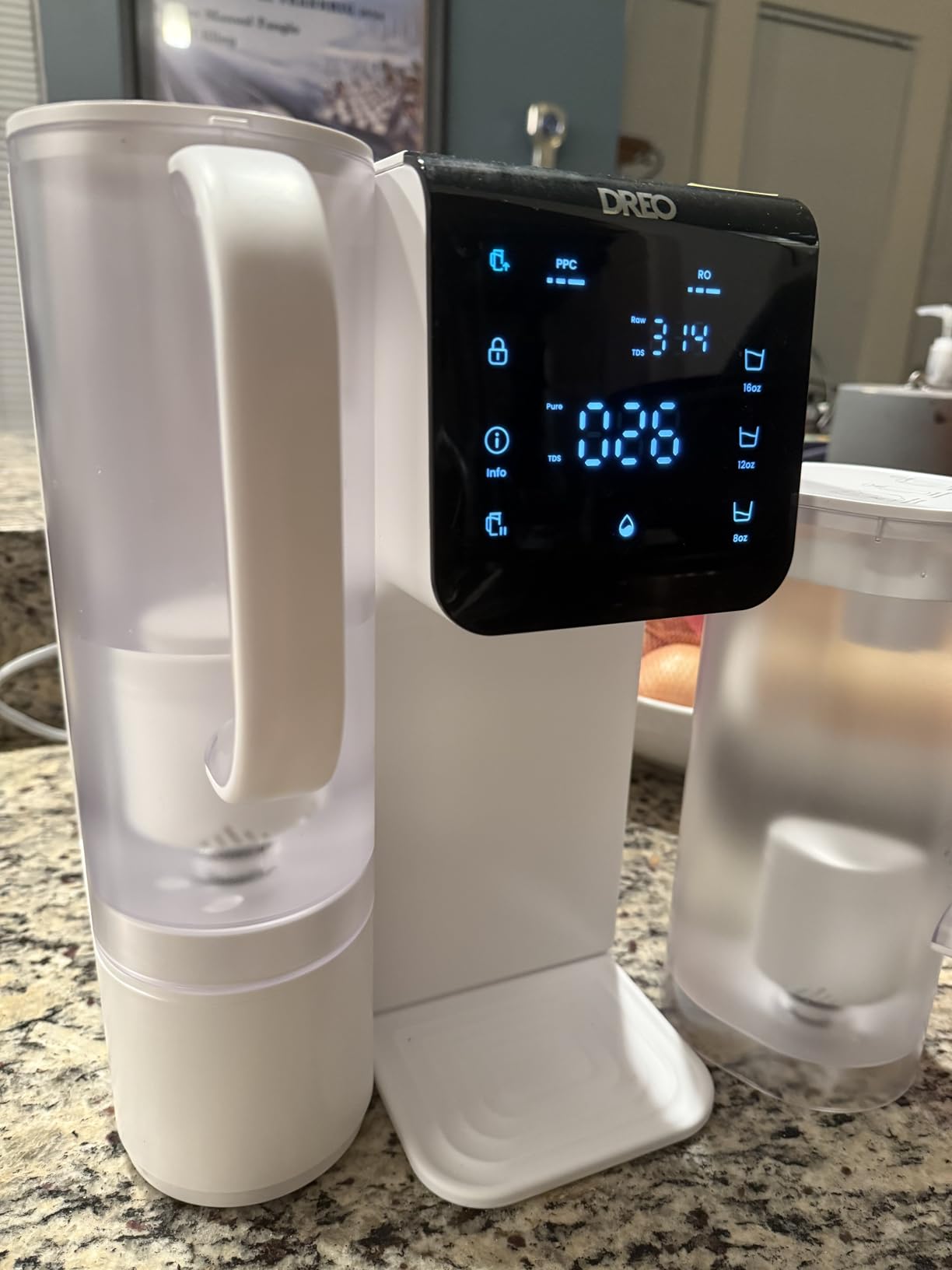 DREO Reverse Osmosis Water Filter Countertop, 7-Stage RO Water Filtration System, Installation-Free, Reduce TDS, Water Filter Pitcher for Home, Kitchen, 3:1 Pure to Drain, WF511 Upgraded customer photo 1