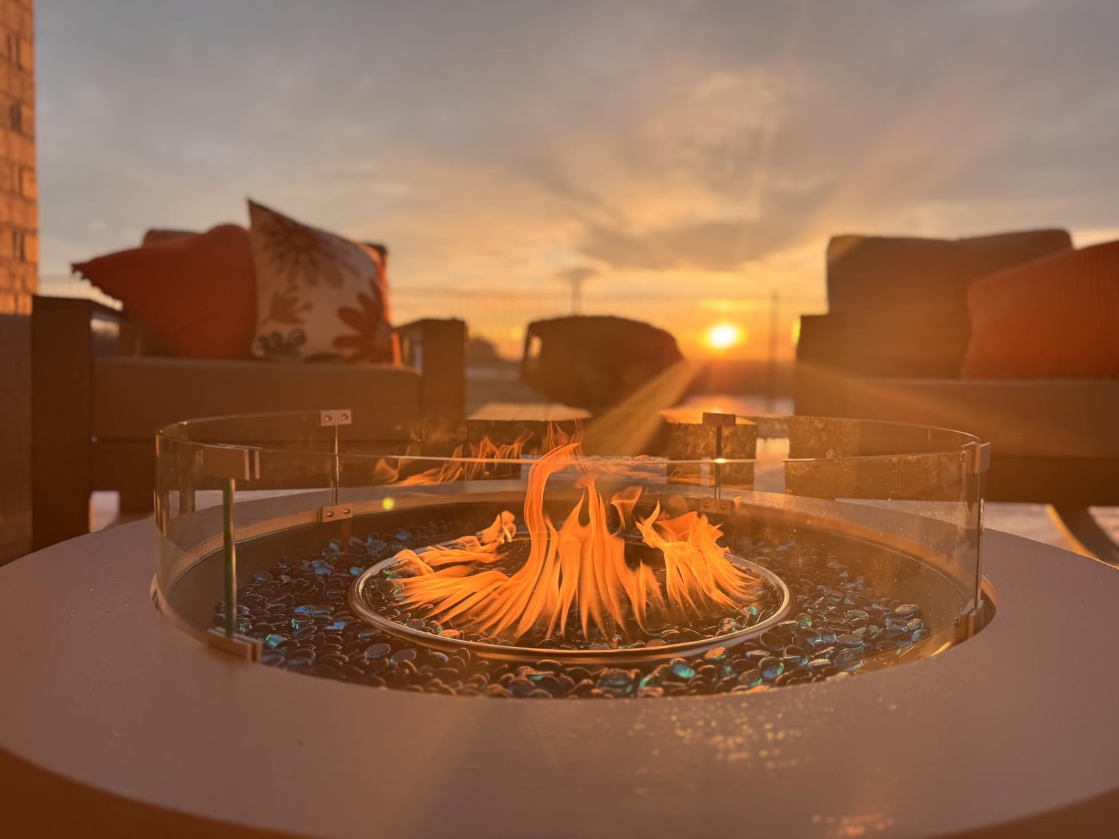 UPHA 56-inch Outdoor Propane Gas Fire Pit Table, Grey customer photo 1