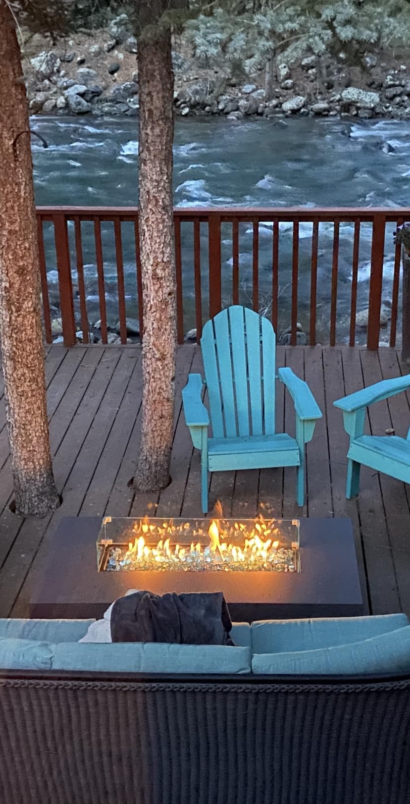 UPHA 56-inch Outdoor Propane Gas Fire Pit Table, Grey customer photo 2