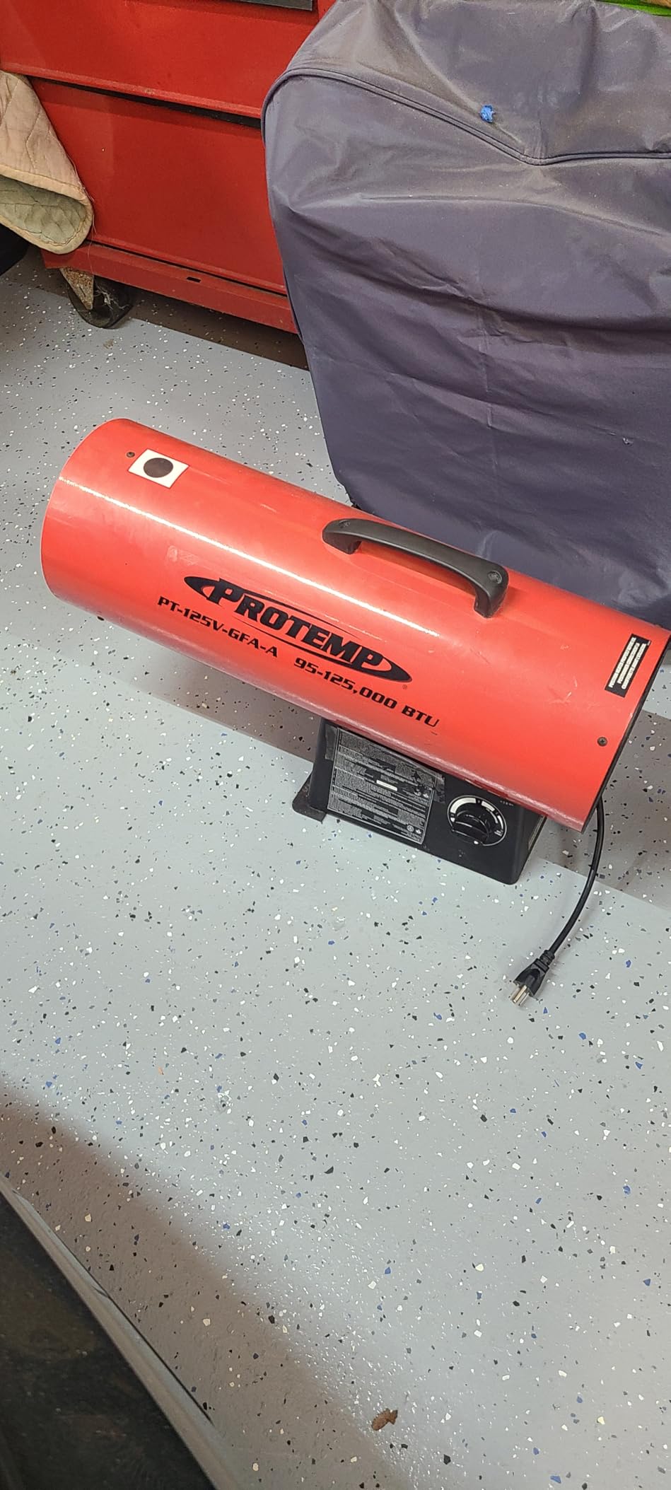 60,000 BTU Forced Air Propane Heater, Portable Torpedo Heater for Jobsite, Garage, and Construction Sites, 10 ft Hose with Regulator Included, CSA Certified customer photo 2