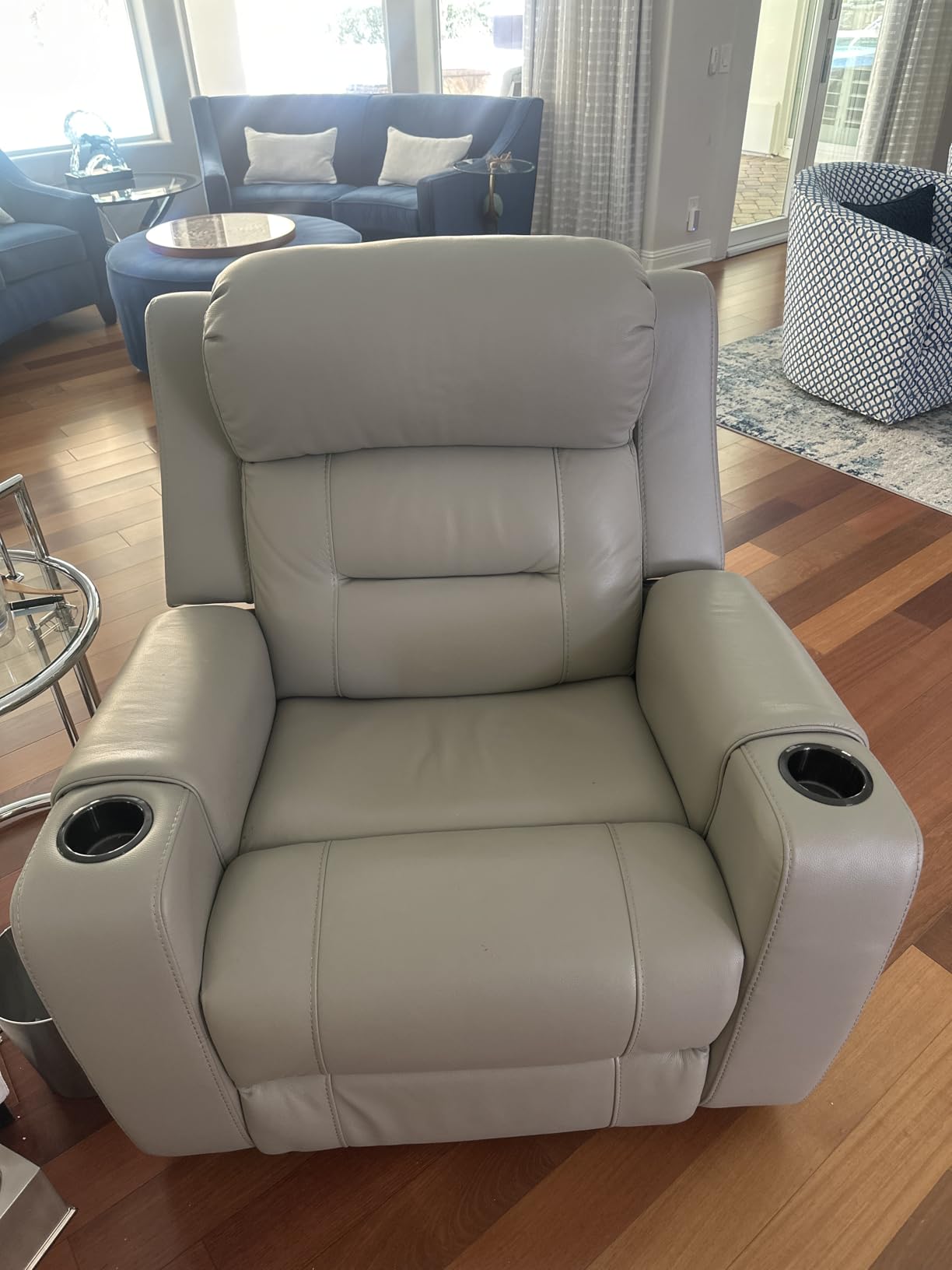 Watson & Whitely Oversized Genuine Leather Power Recliner Chair, Saddle customer photo 2