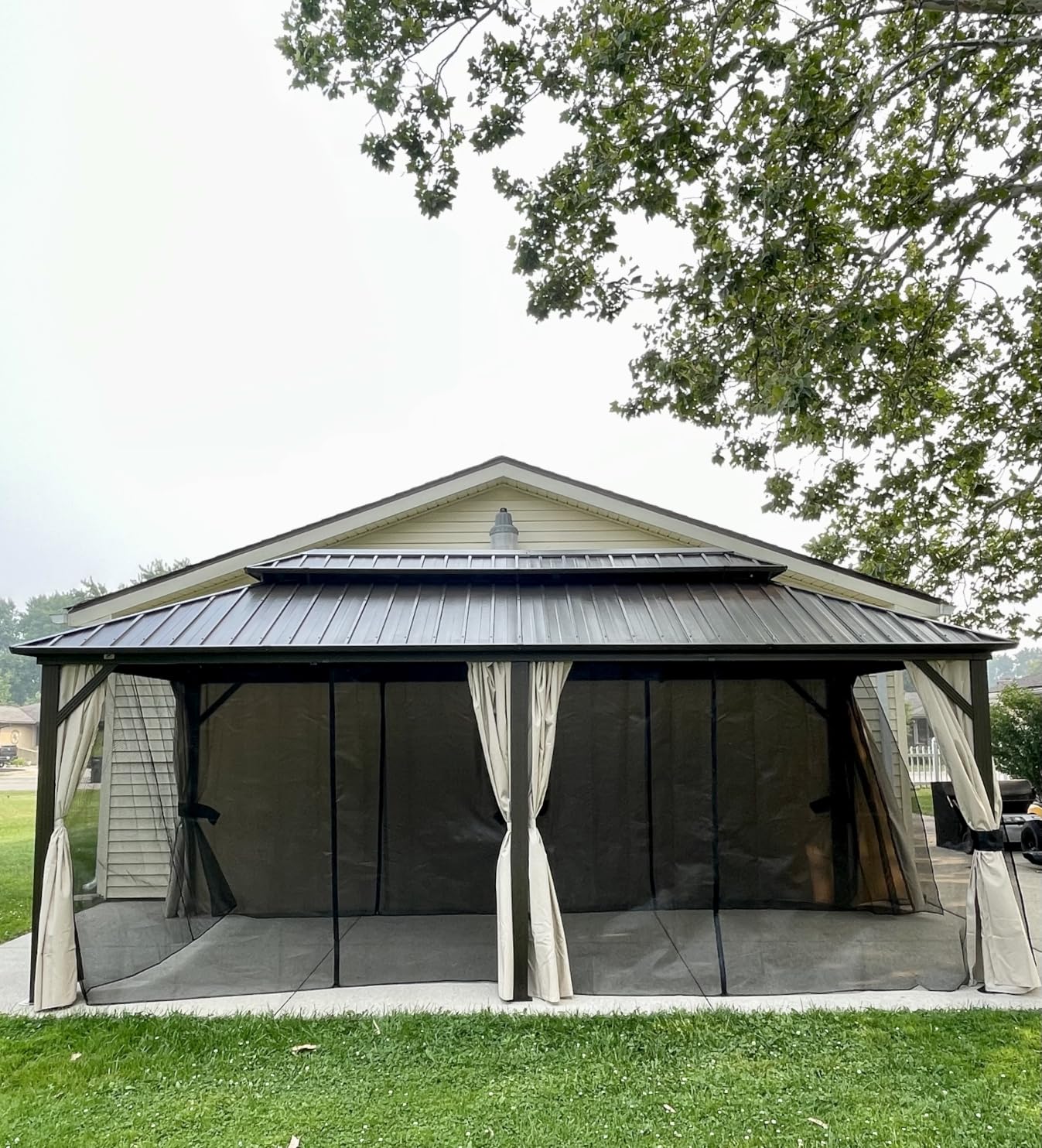PURPLE LEAF Outdoor Hardtop Gazebo 8' x 12' Galvanized Steel Aluminum Frame customer photo 2