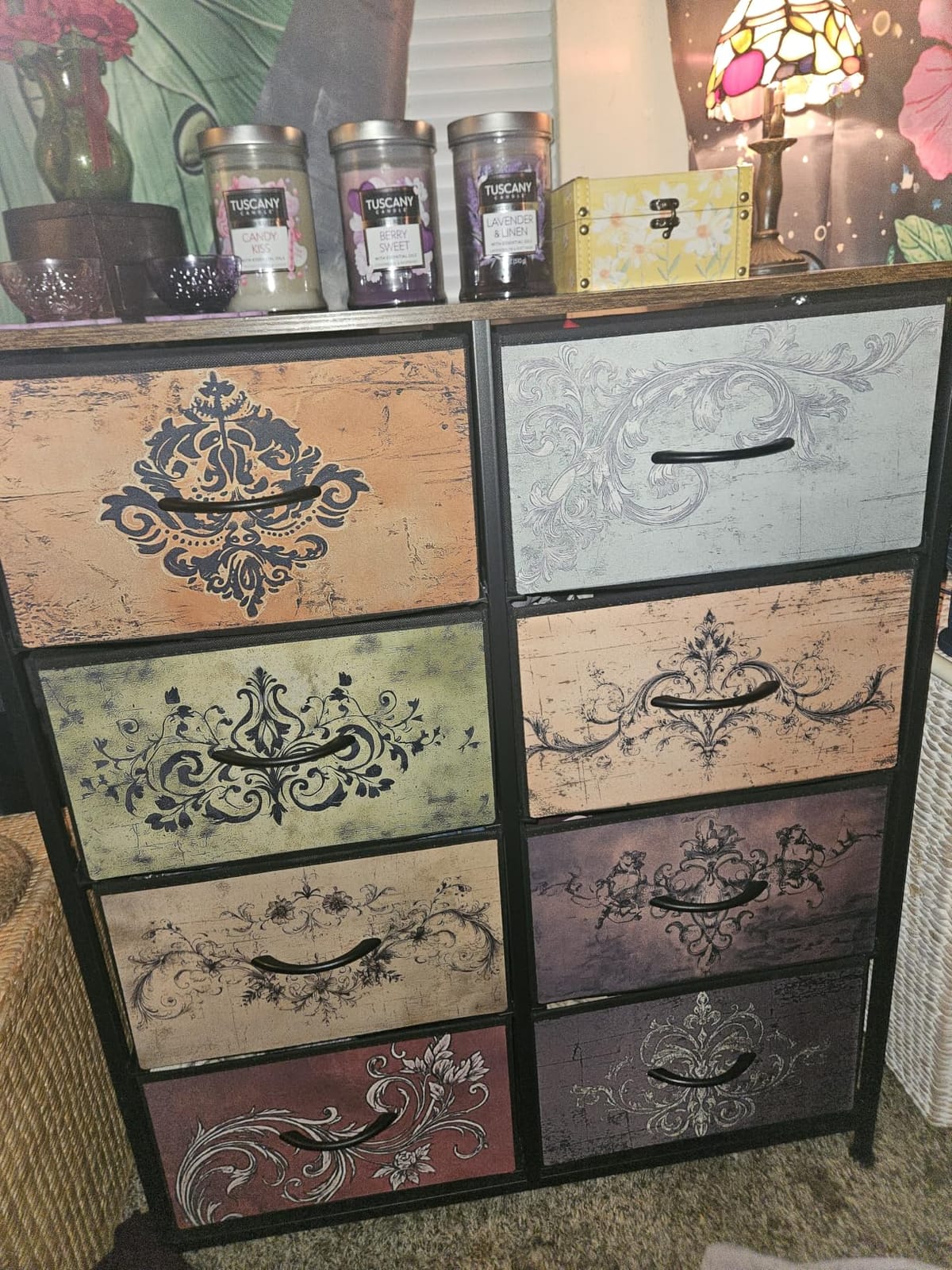 WLIVE 8 Drawer Fabric Dresser for Bedroom, Tall Storage Tower, Tie-dye customer photo 2