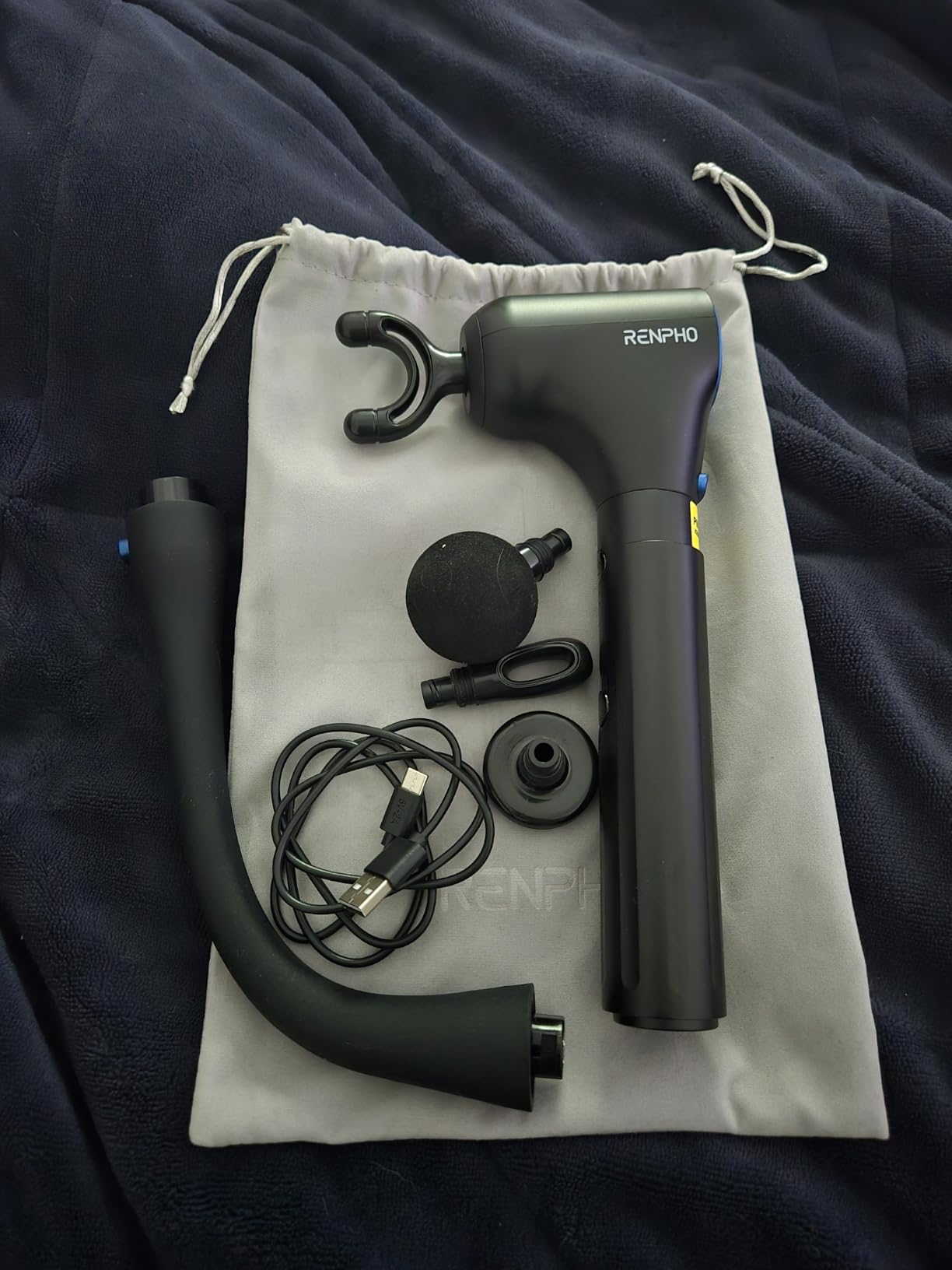 RENPHO Reach Curve Massage Gun with Extension Handle, 4-in-1 Massager customer photo 1