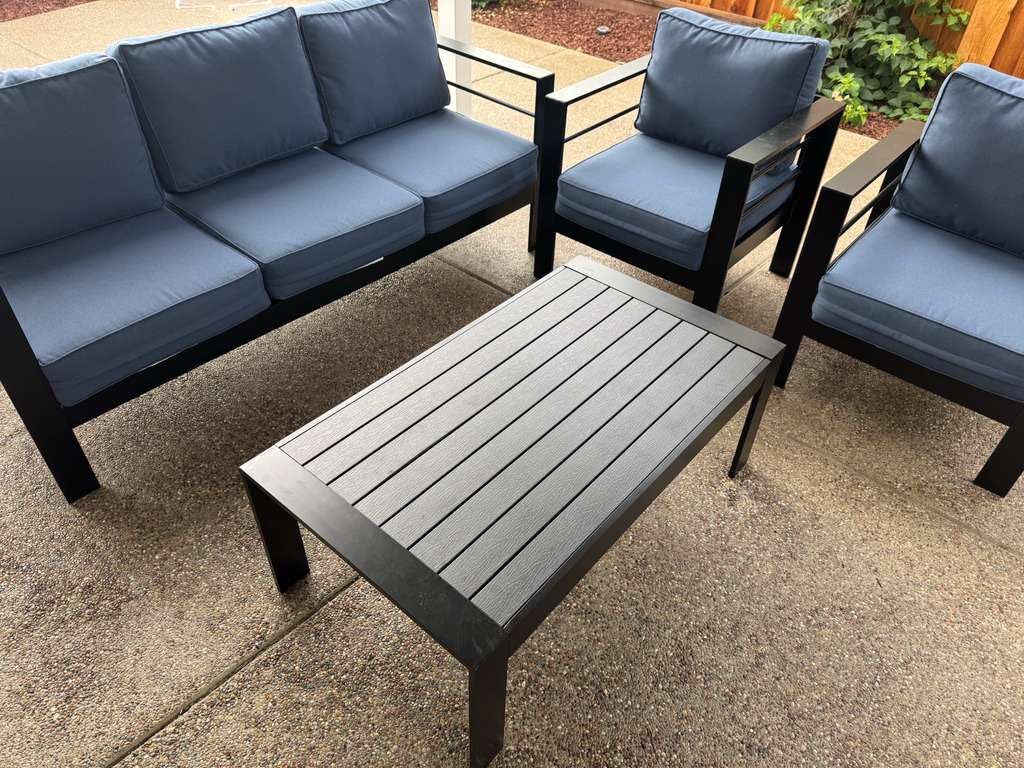 Solaste Aluminum Patio Furniture Set for All Weather, Oversized Metal Outdoor Furniture Set with 27.5
